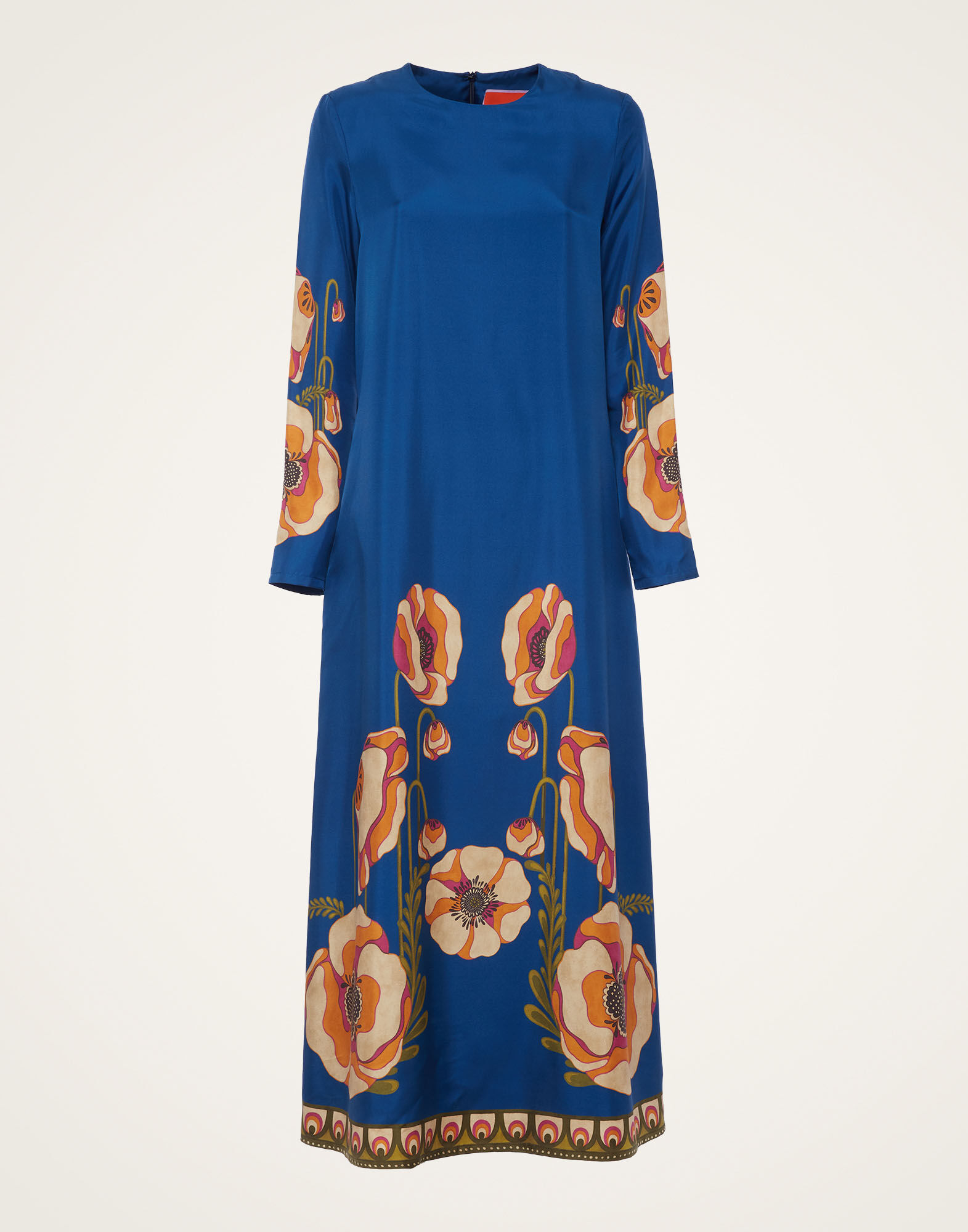 La DoubleJ Long Sleeve Swing Dress Poppies Blue Plac&eacute;e DRE0231SIL006PPP0003