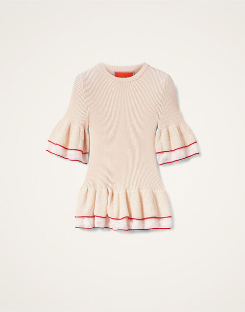 La DoubleJ Peplum Tee Solid Light Beige PUL0246KNI148VA335BR01