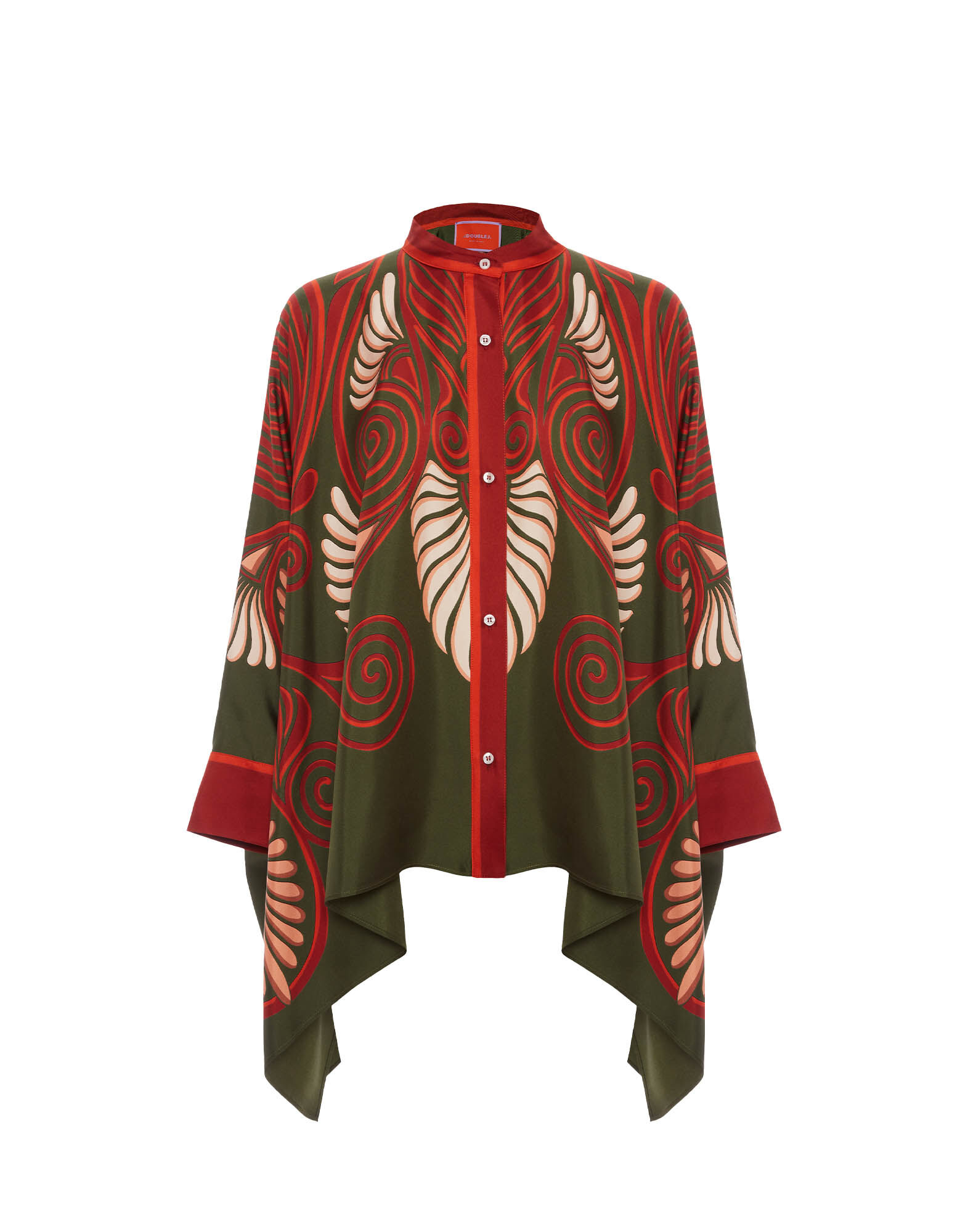 La DoubleJ Foulard Shirt Kerylos Plac&eacute;e Dark Green SHI0059SIL006KER01GR03