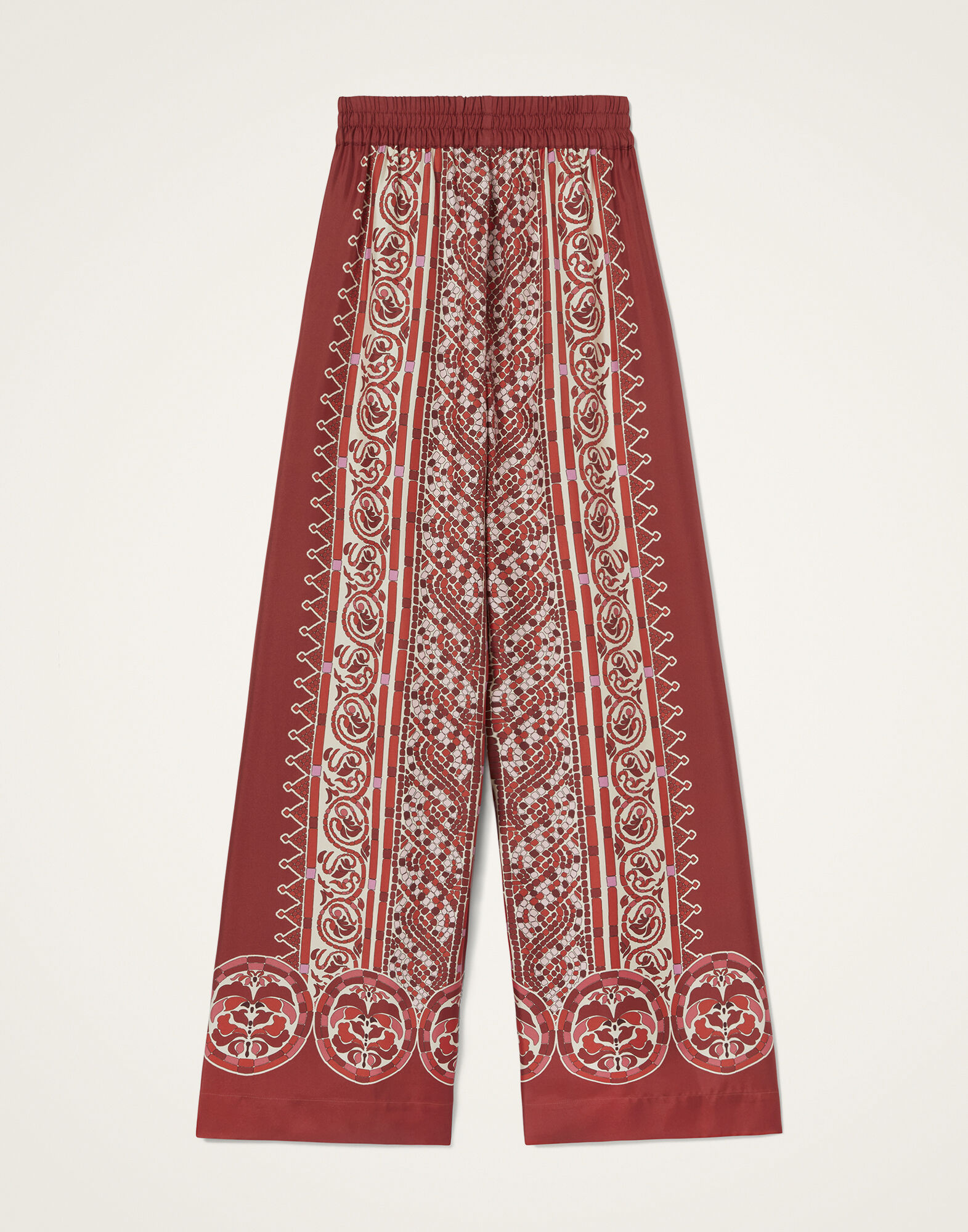 La DoubleJ Palazzo Pants Cobra Plac&eacute;e Red TRO0026SIL006COB01RE01