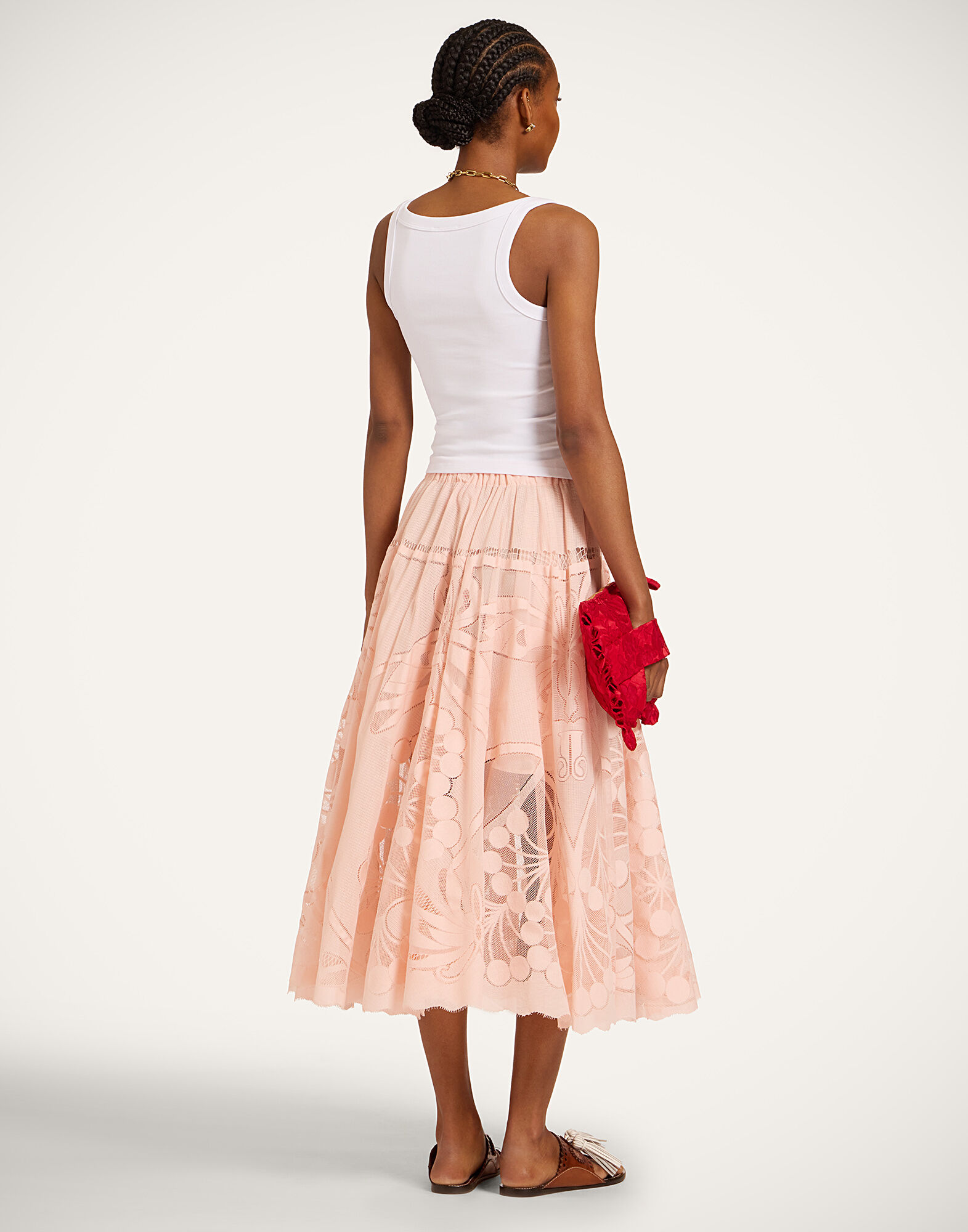 La DoubleJ Duchess Skirt Solid Pale Pink SKI0146LAC010SOLIDPI02