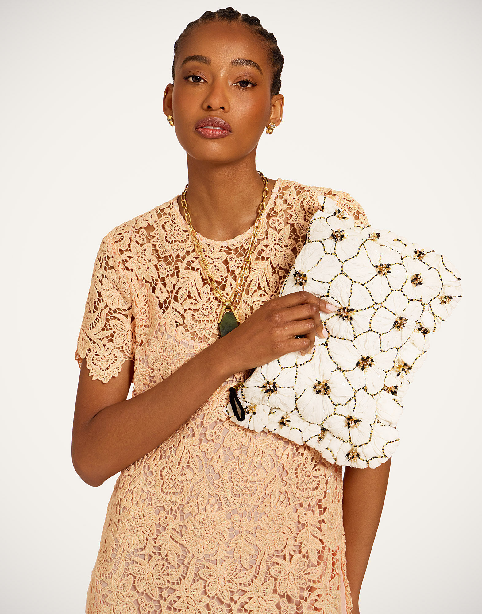 La DoubleJ Super Swing Dress Solid Apricot DRE1065LAC013SOLIDOR11