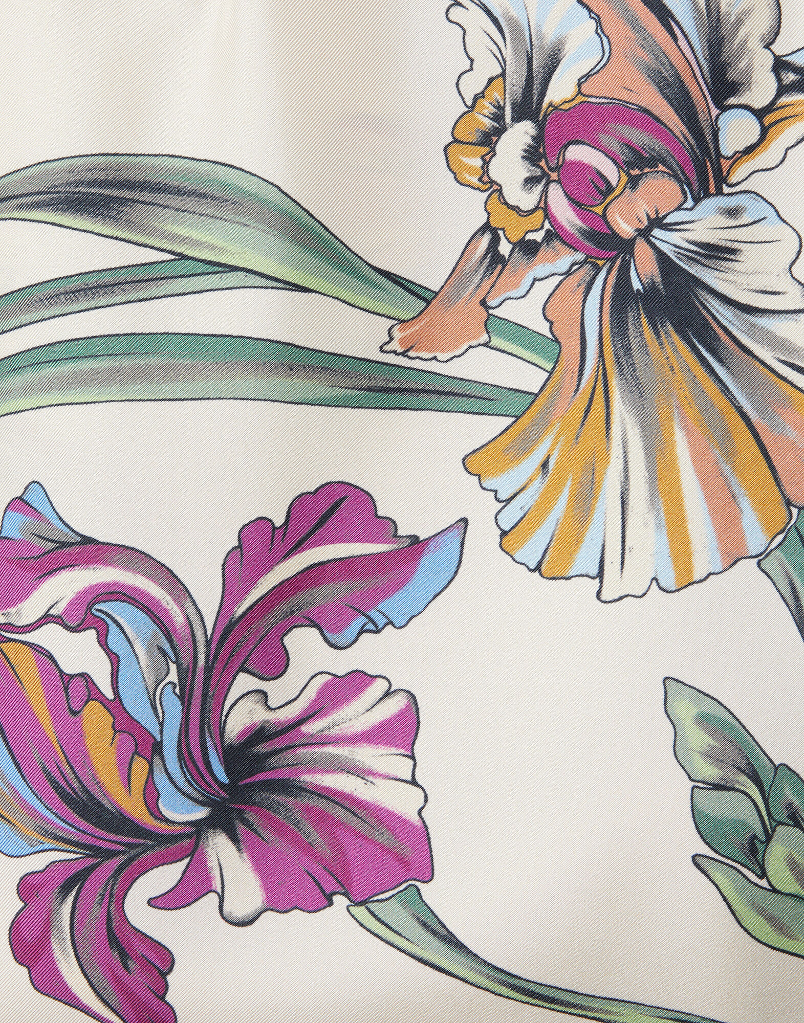 La DoubleJ Mini Foulard Skirt Iris Plac&eacute;e Ivory SKI0092SIL006IRS07WH04