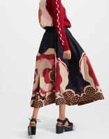 La DoubleJ Sardegna Skirt &#40;Plac&eacute;e&#41; Poppies Fuxia Plac&eacute;e SKI0044COT015PPP0004