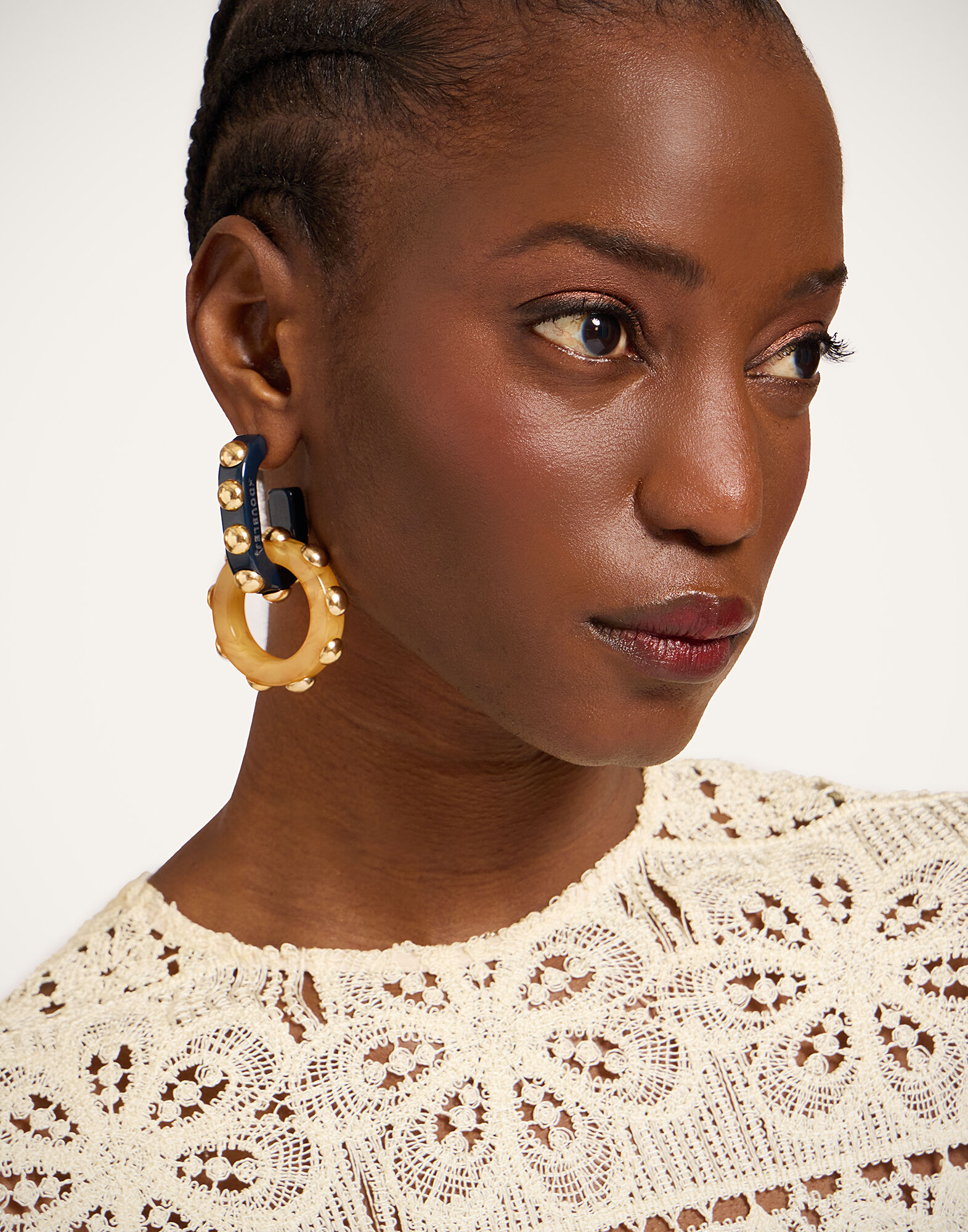 La DoubleJ Double Hoop Earrings Solid Yellow EAR0048POL004SOLIDYE02