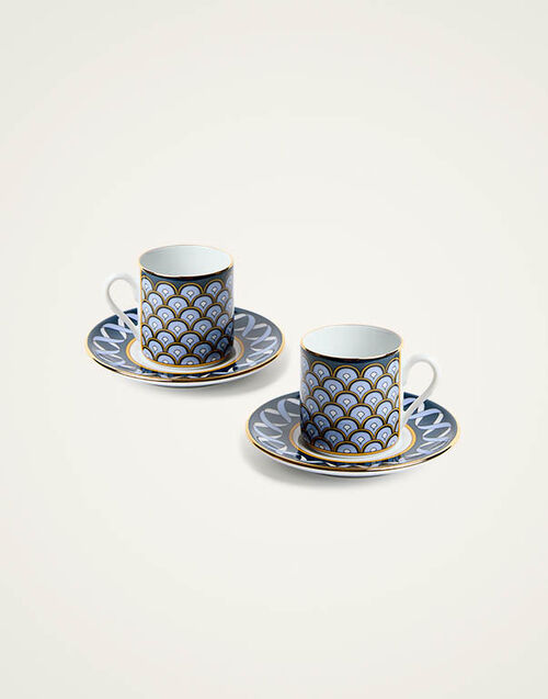 La DoubleJ Impero Espresso Cup Set Of 2 Odysseus Midnight Blue CUP0011CER001ODY01BU04