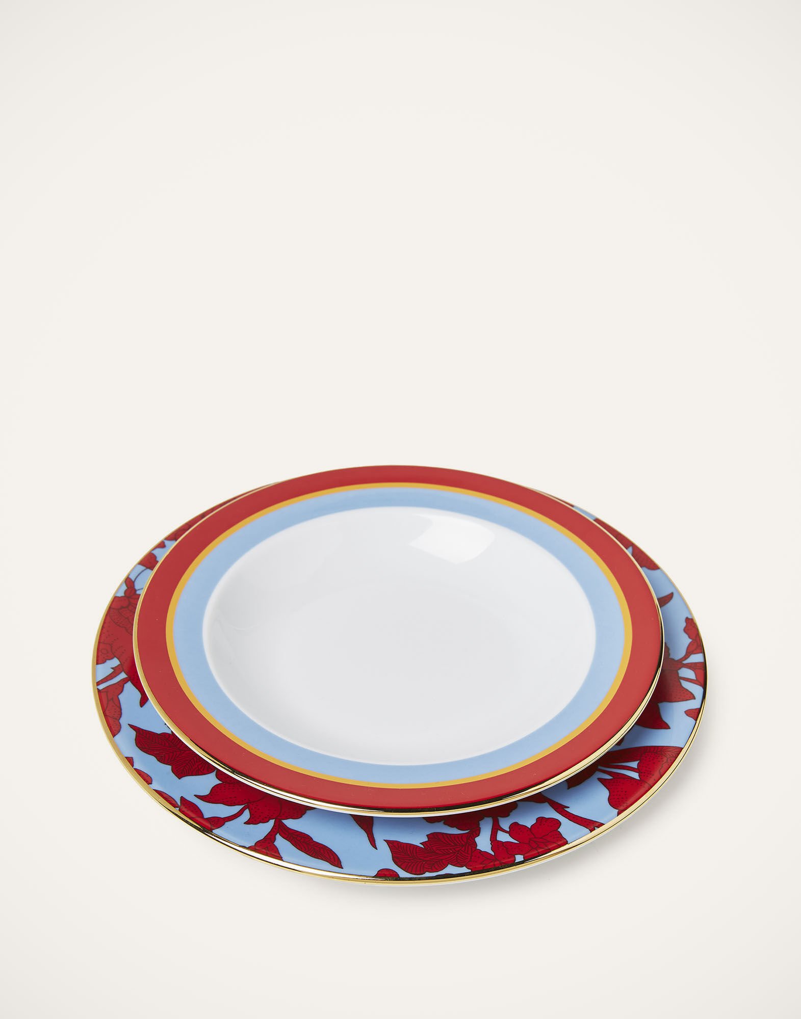 La DoubleJ Soup And Dinner Plates Set Roman Holiday Vino DIS0064CER001RHY0001