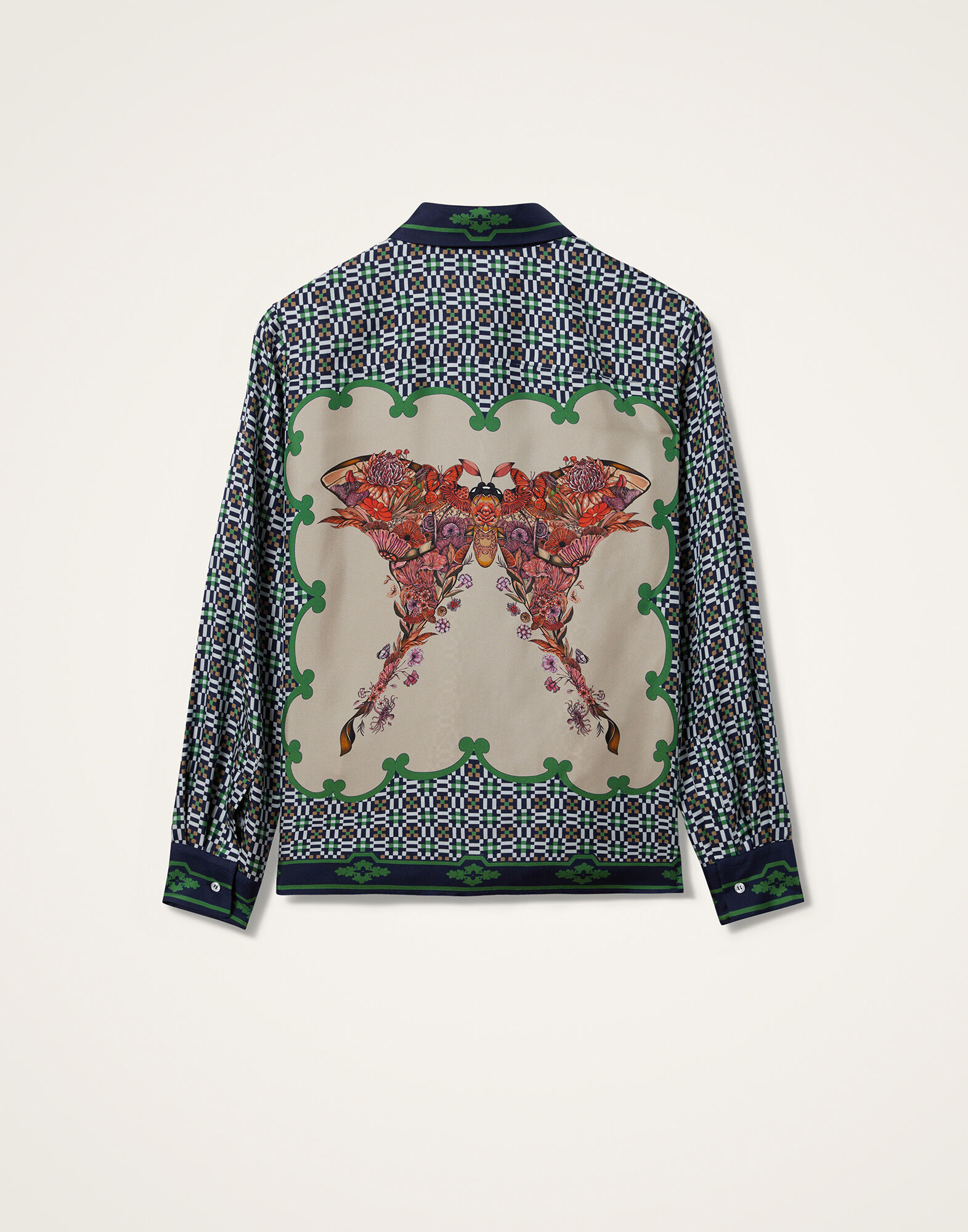 La DoubleJ Boy Shirt Mariposa Plac&eacute;e Green SHI0040SIL006MAR07GR02