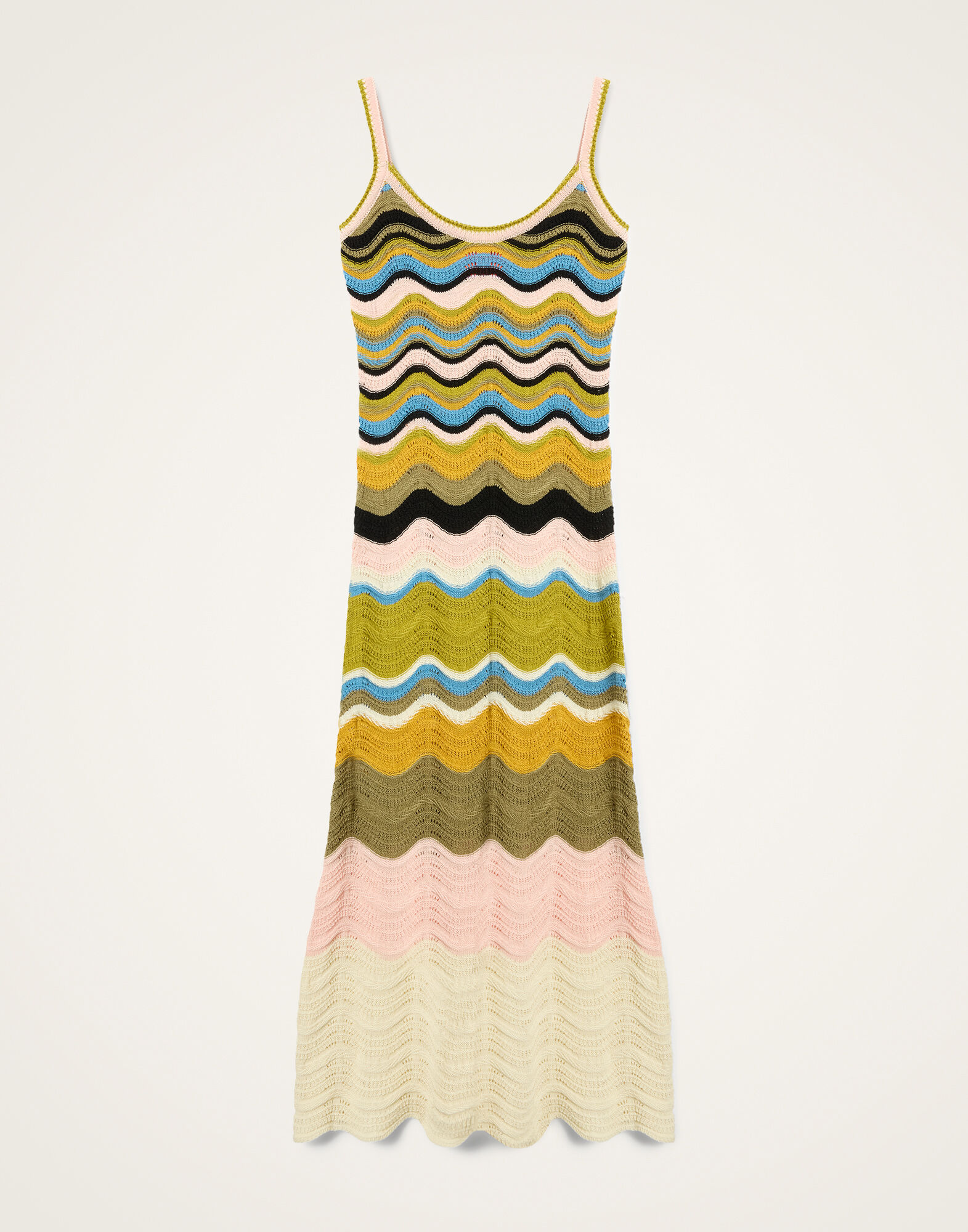 La DoubleJ Chevron Sundress Multicolor Geen &  Pink DRE0916KNI158VA499PI01