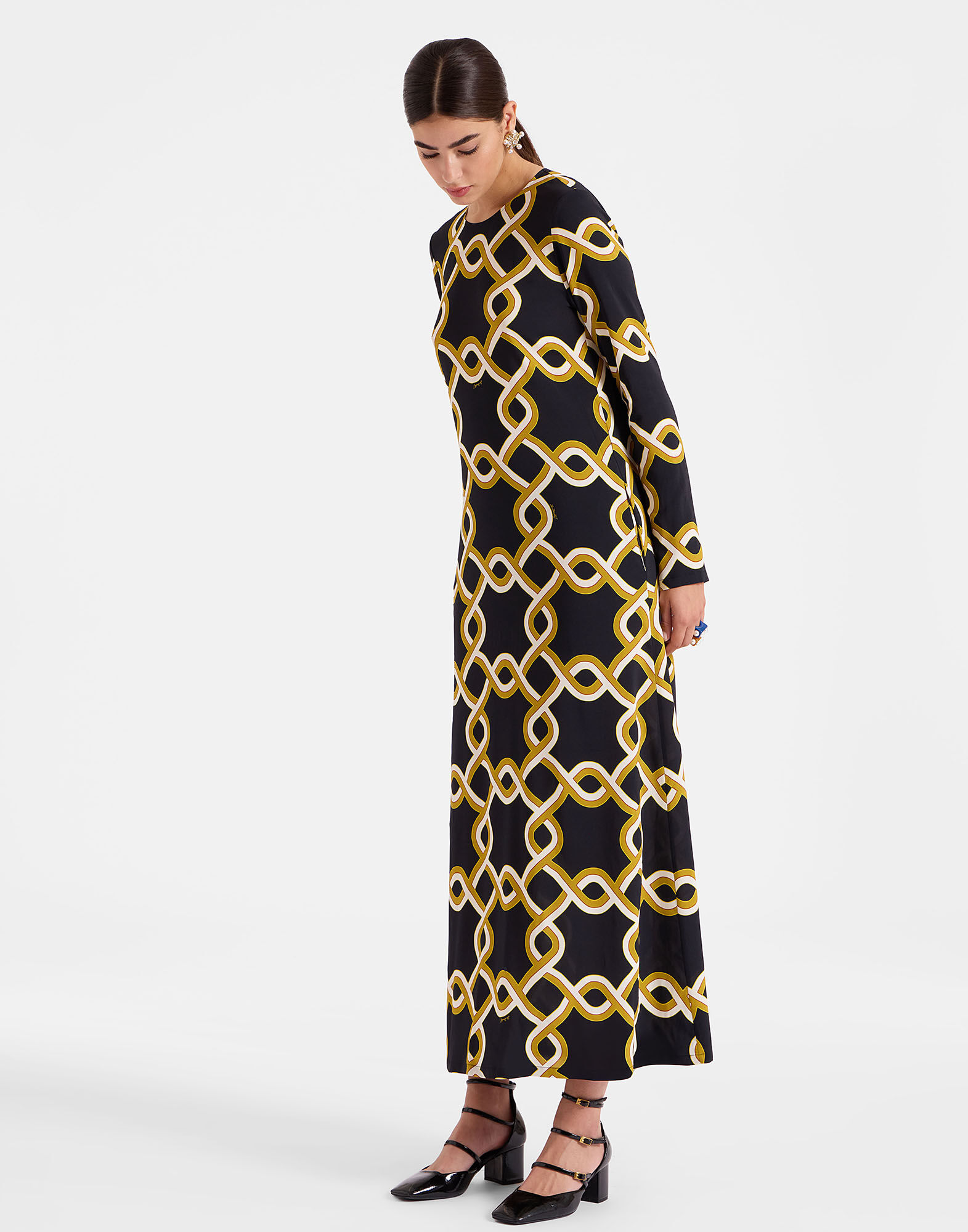 La DoubleJ Long Sleeve Swing Dress Tackle Black DRE0184VIS001TAC01BL01