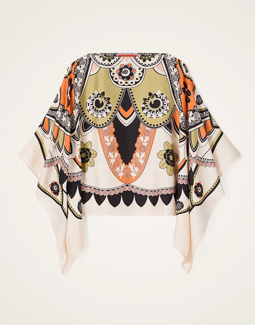 La DoubleJ Foulard Top Plume Plac&eacute;e Ivory TOP0195SIL029PLU03WH04