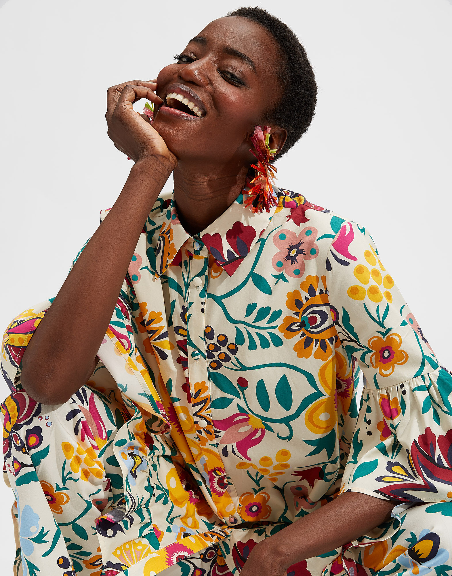 La DoubleJ Choux Dress Selva Bianco DRE0193COT001SEL0002