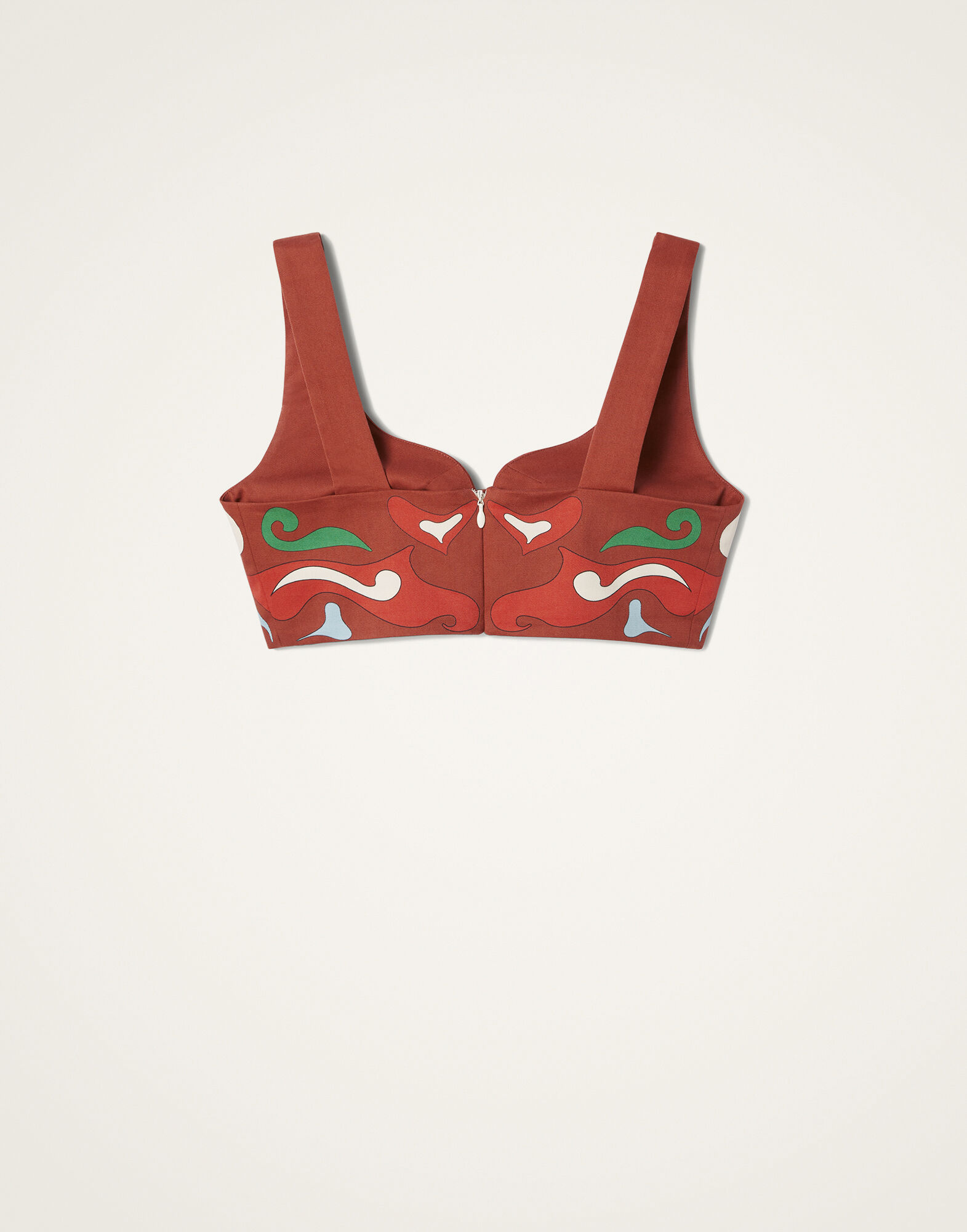 La DoubleJ Baia Crop Top Phoenix Plac&eacute;e Light Blue TOP0094COT037PHO01BU01