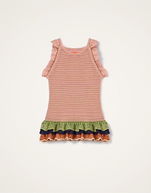 La DoubleJ Eight Counts Crop Top Color Block Pink & Green PUL0368KNI199VA471PI01