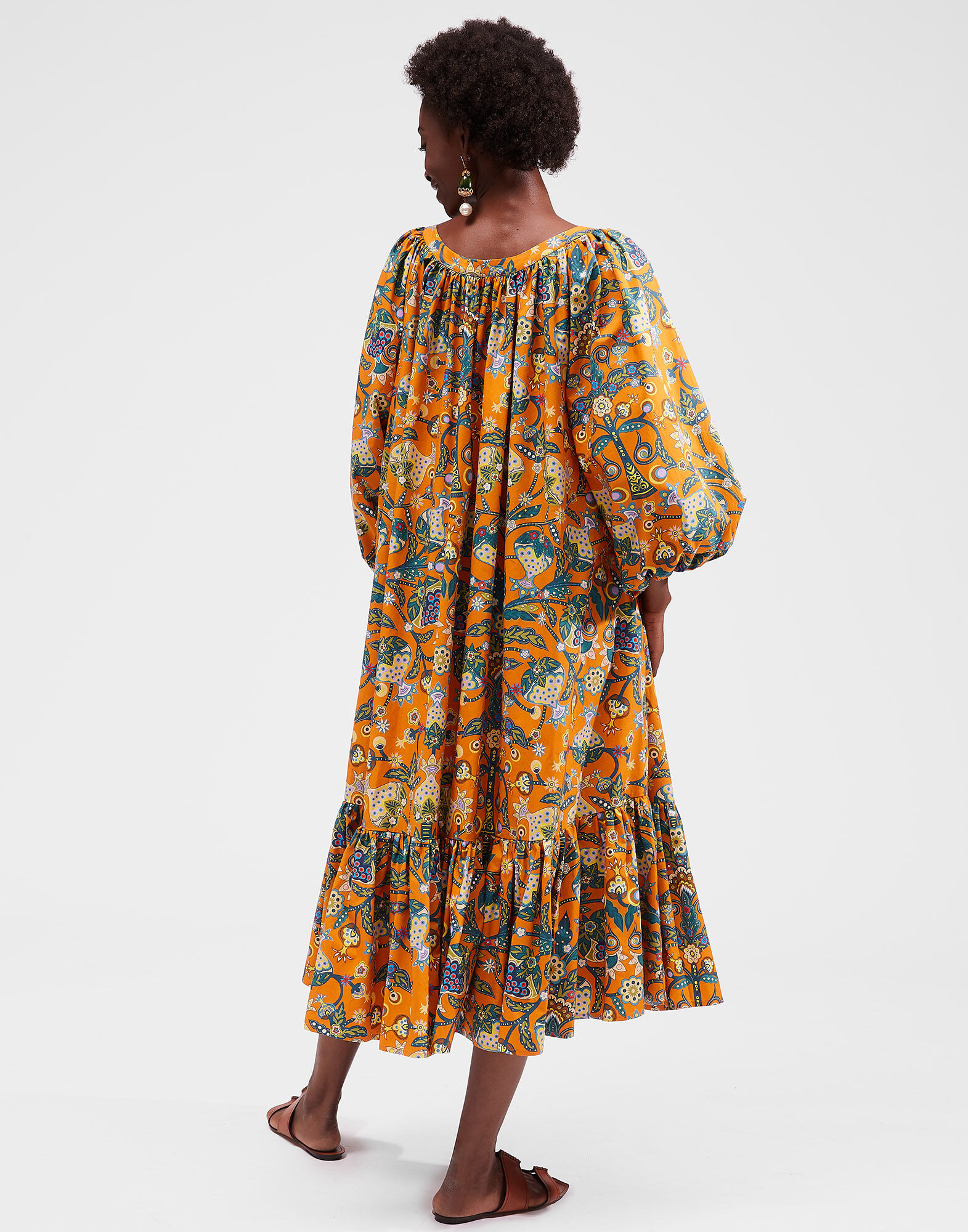 LaDoubleJ Folk Dress Tree Of Life Arancio DRE0214COT001TFL0002