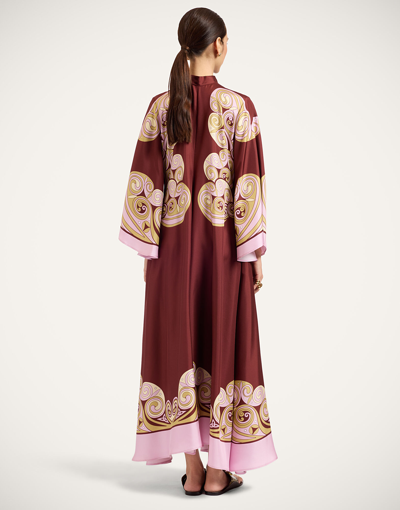 La DoubleJ Magnifico Dress Kells Swirl Plac&eacute;e Burgundy DRE0232SIL006KLS01RE07