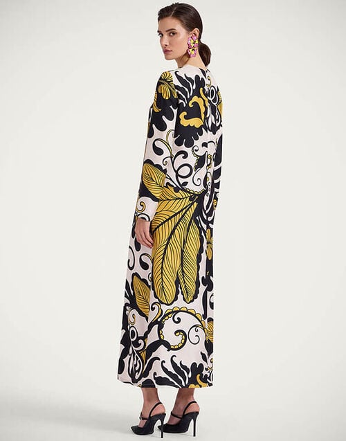 La DoubleJ Long Sleeve Swing Dress Marea Black & White DRE0184SIL001MRE01BL03