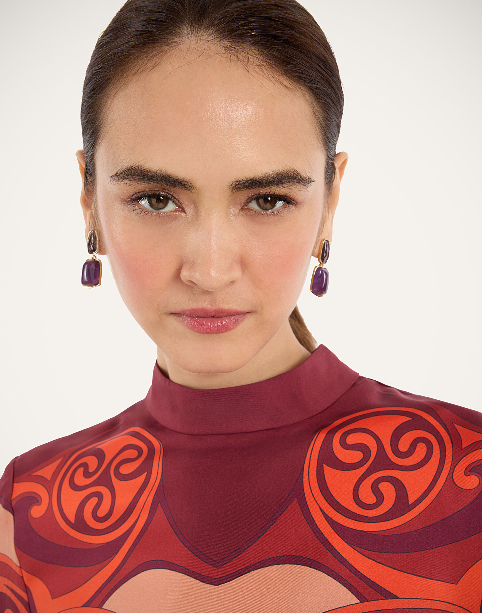 La DoubleJ Make An Exit Top Alchemy Plac&eacute;e Dark Red TOP0117SIL017ALC03RE40