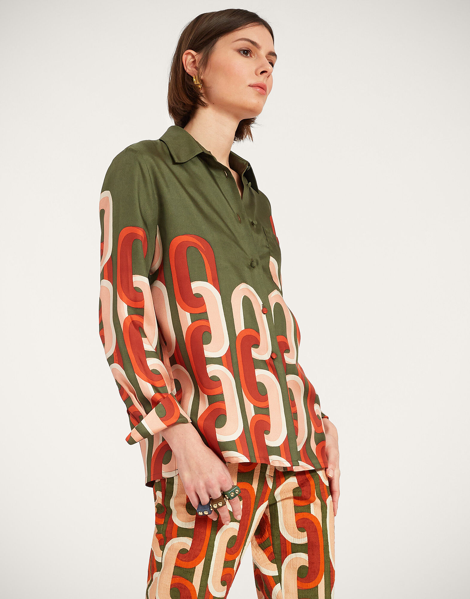 La DoubleJ Boy Shirt Prometheus Plac&eacute;e Camouflage SHI0001SIL001EUS02GR08