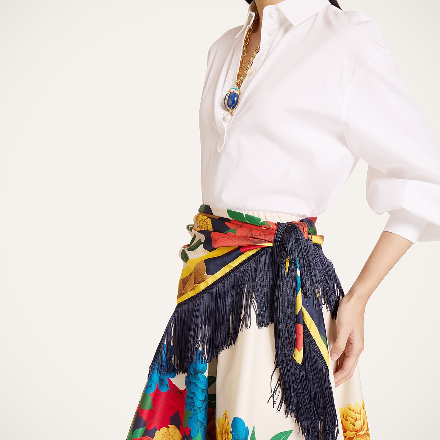 La Double J Reversible Fringe Foulard 90
