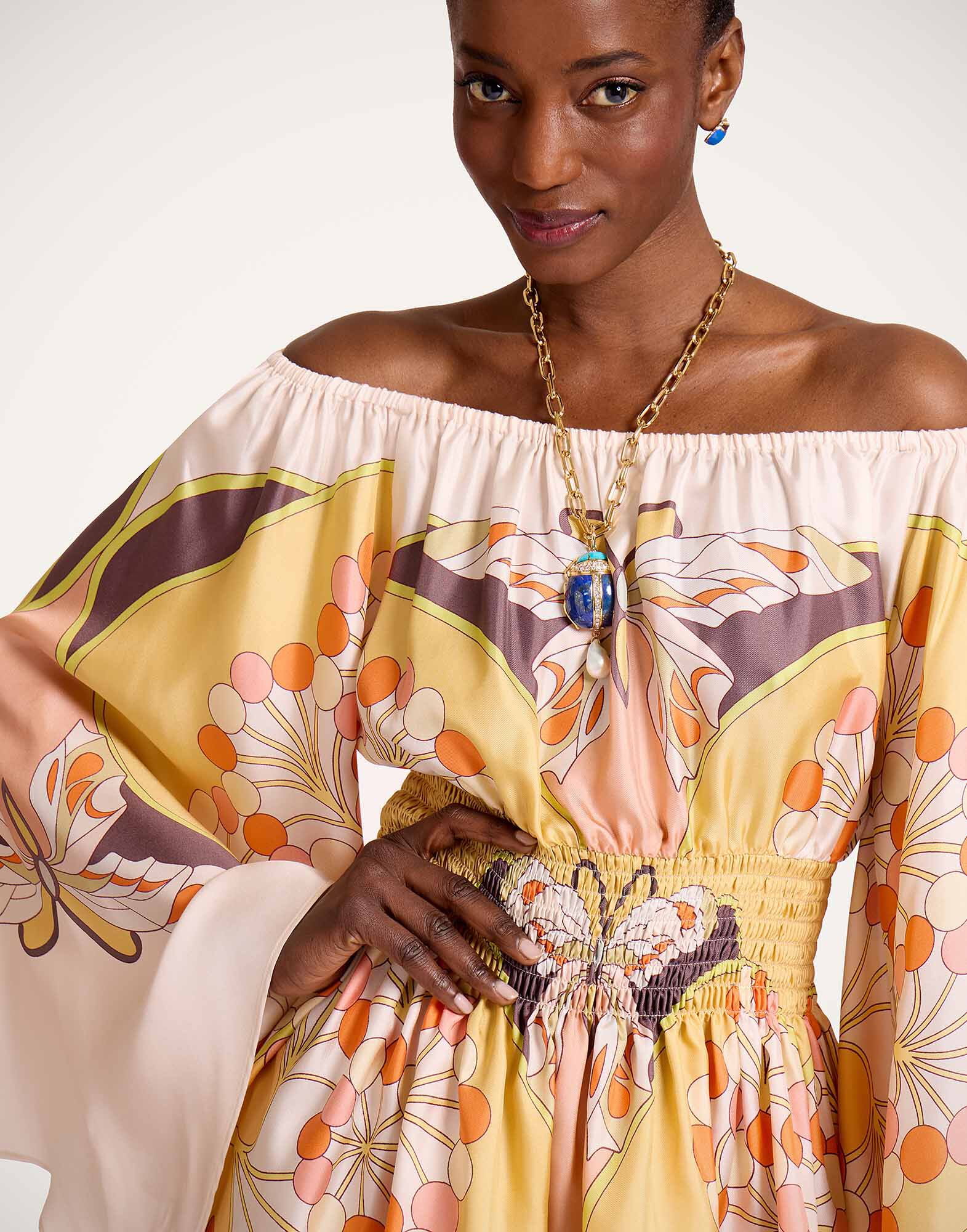 La DoubleJ Sienna Mini Dress Florette Plac&eacute;e Pale Pink DRE1021SIL029FLO08PI02