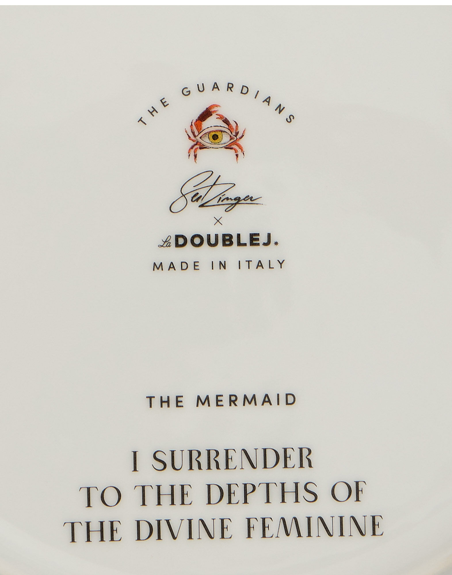 La DoubleJ Decorative Plate The Mermaid Bordeaux DPL0001CER001MRM01RE02