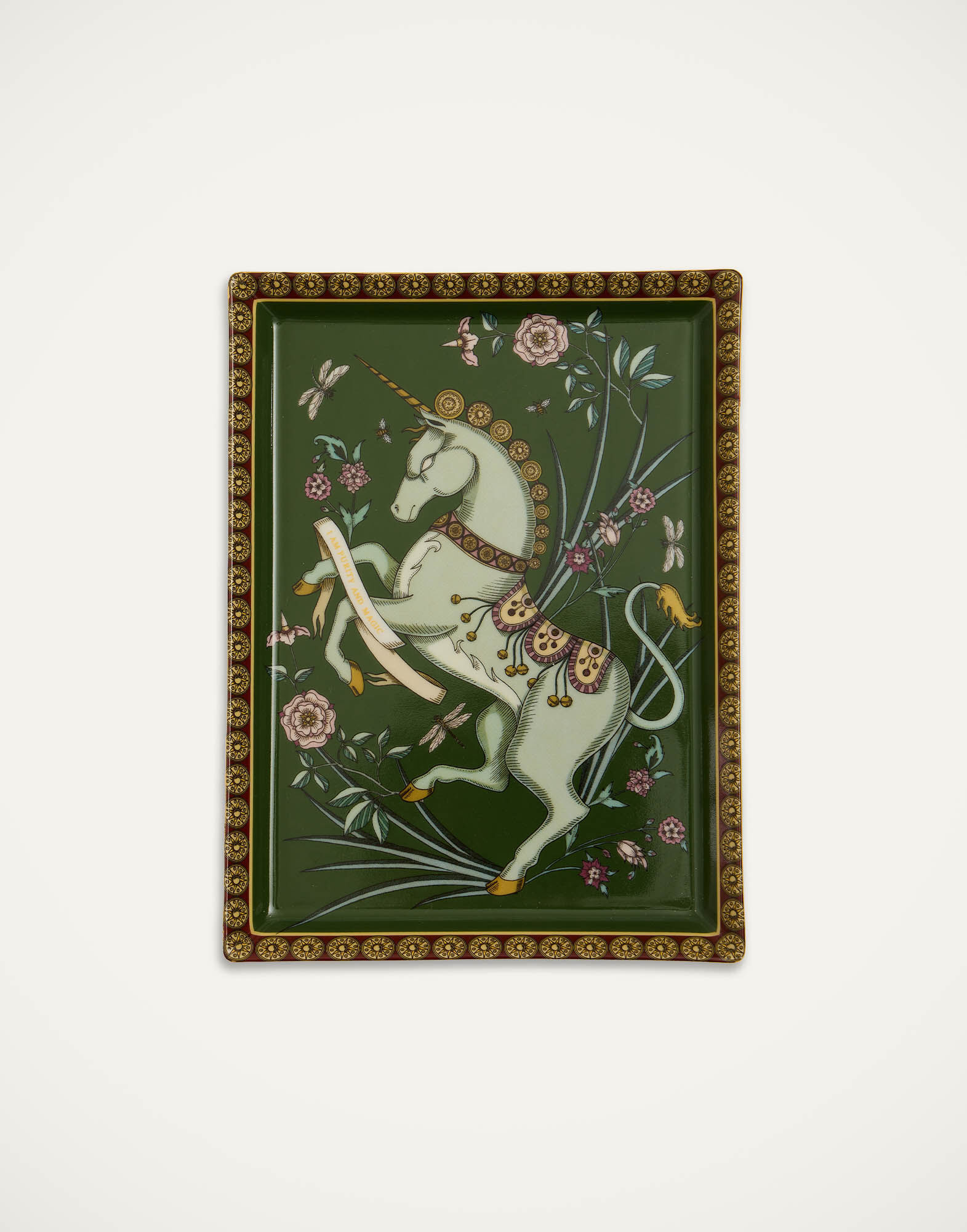 La DoubleJ Trinket Tray The Unicorn Dark Green TRI0008CER001UNI01GR03