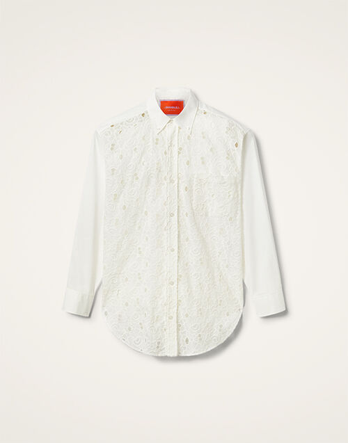 La DoubleJ Lacey Better Than Your Boyfriend's Shirt Solid Ivory SHI0100EMB035SOLIDWH04