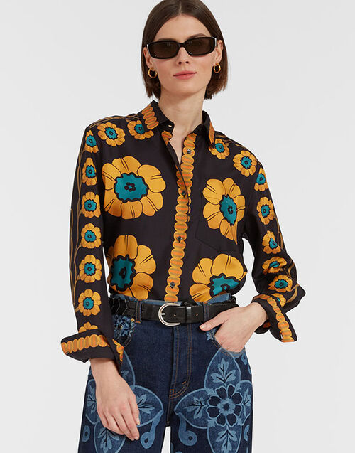 La DoubleJ Boy Shirt Daisychain Placée Orange SHI0040SIL006ROP04OR02