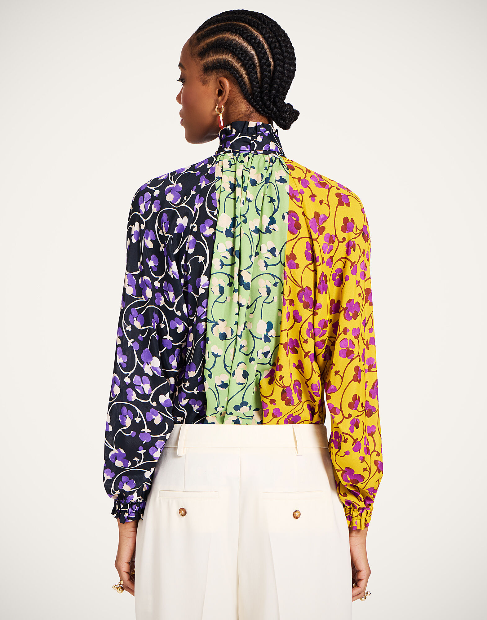 La DoubleJ Cerere Blouse Honeysuckle Tricolor Plac&eacute;e Yellow SHI0086VIS019HNY04YE02