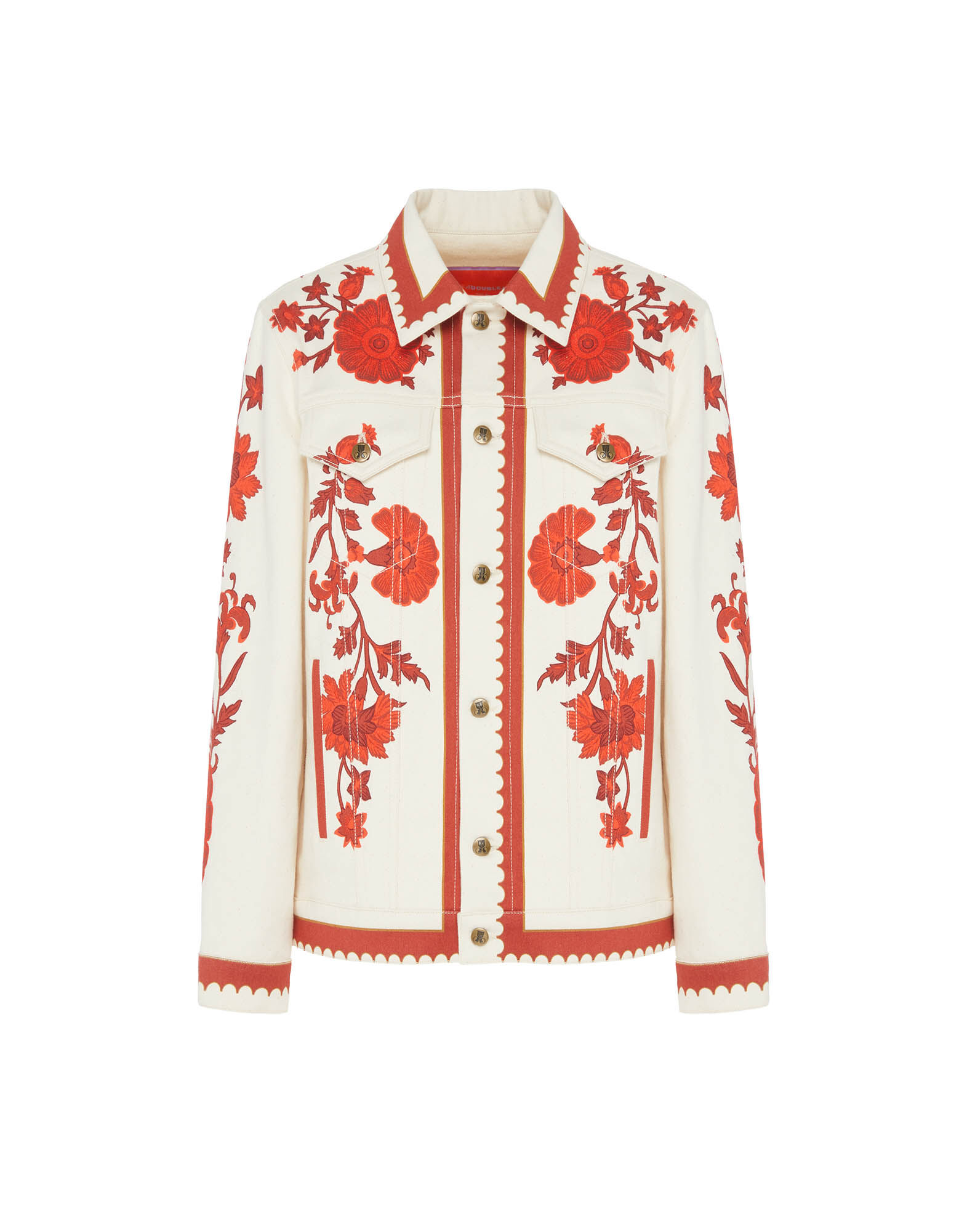 La DoubleJ JJ Jean Jacket Dragonflower Plac&eacute;e Red JAC0070DEN001DRE05RE01