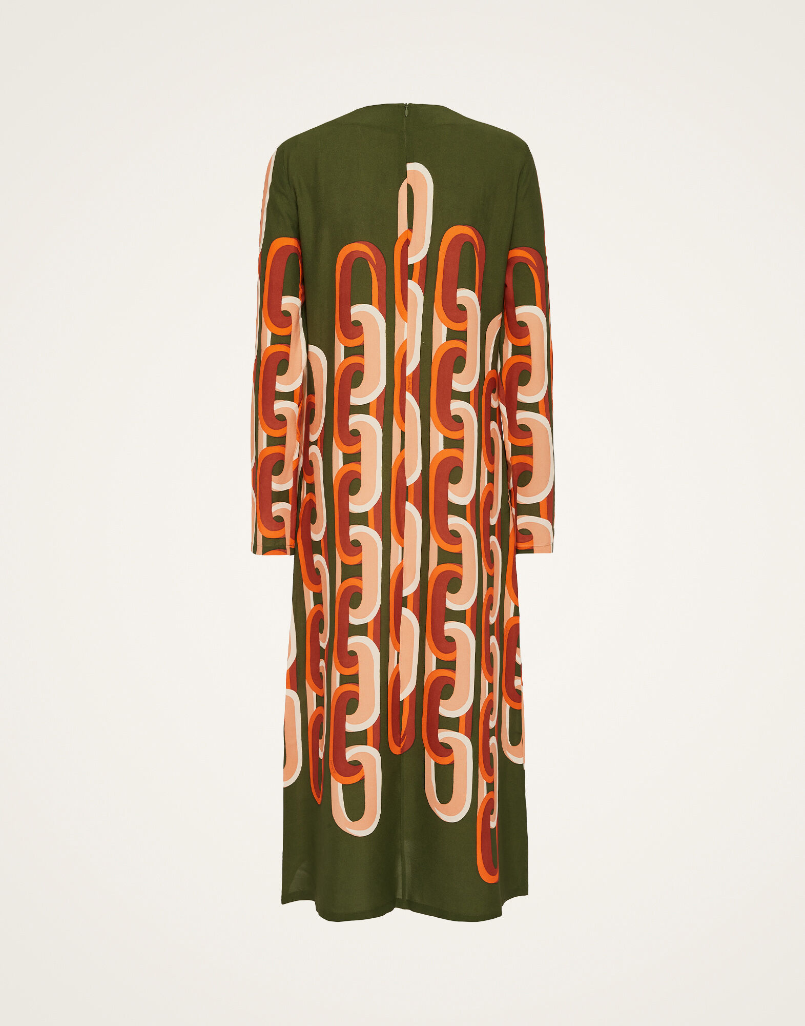 La DoubleJ Long Sleeve Midi Swing Dress Prometheus Plac&eacute;e Camouflage DRE0759VIS001EUS02GR08