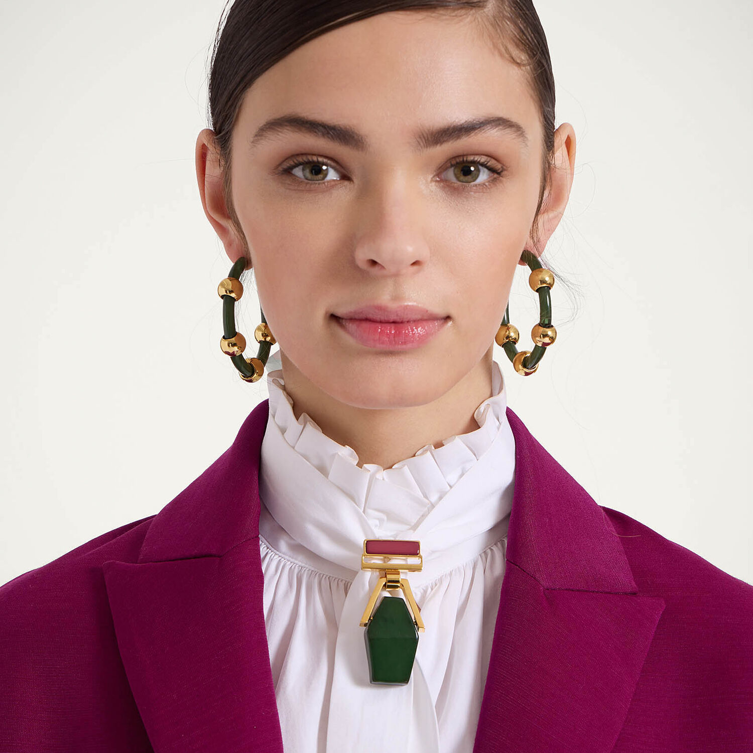 La Double J Studded Hoops