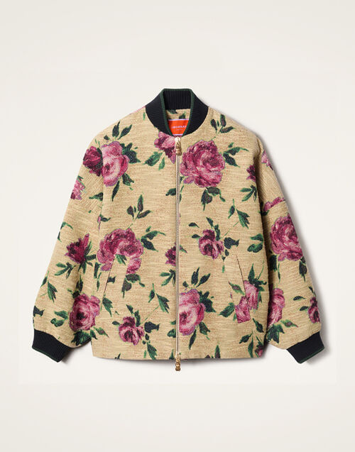 La DoubleJ Brooklyn Bomber Roses Light Beige JAC0128COT069ROS06BR01