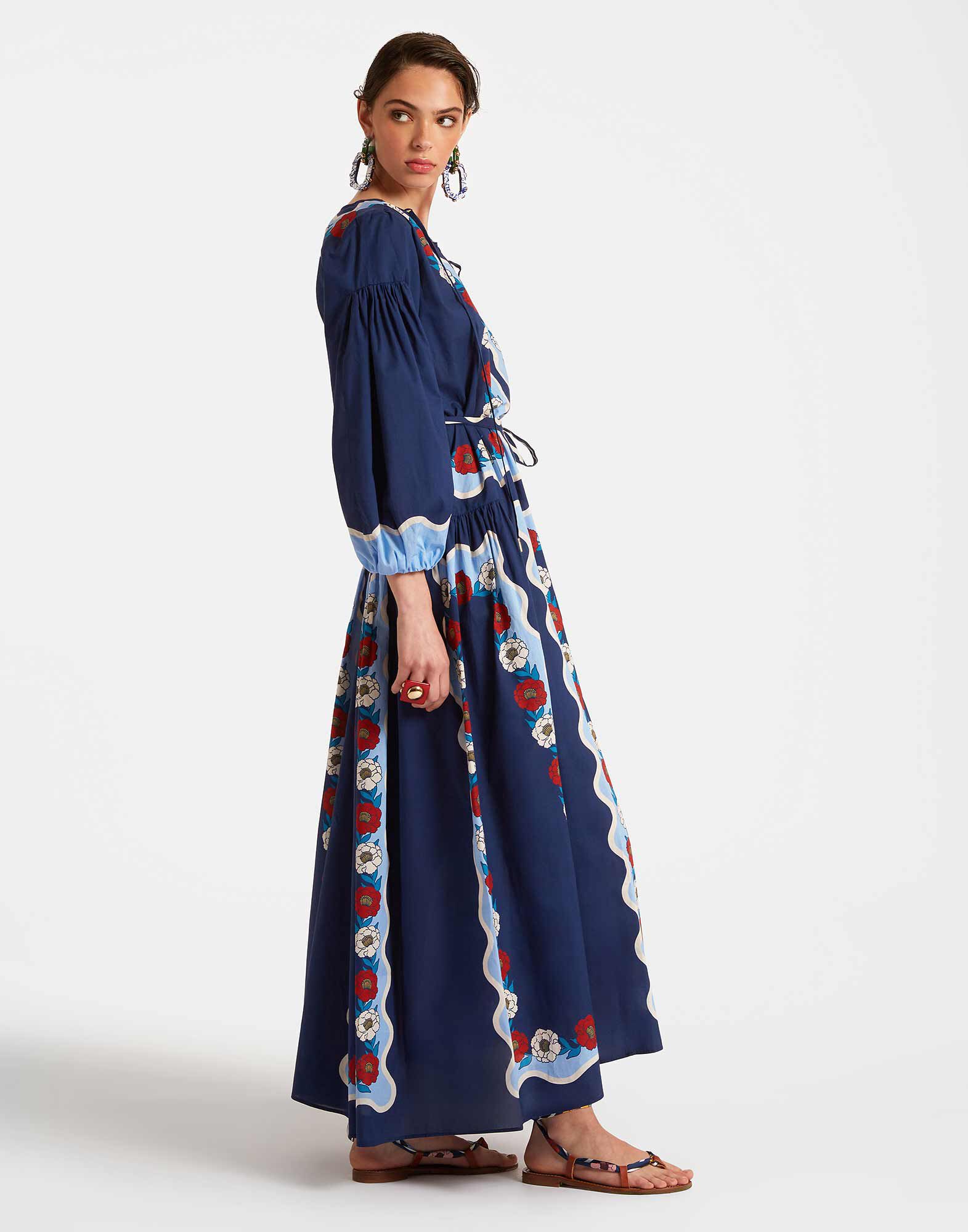 La DoubleJ Viviana Dress Whitsun Plac&eacute;e Blue DRE0716COT056FSK03BU03