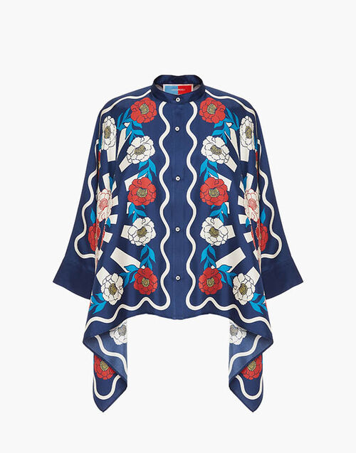 La DoubleJ Foulard Shirt Whitsun Placée Blue SHI0059SIL006FSK03BU03