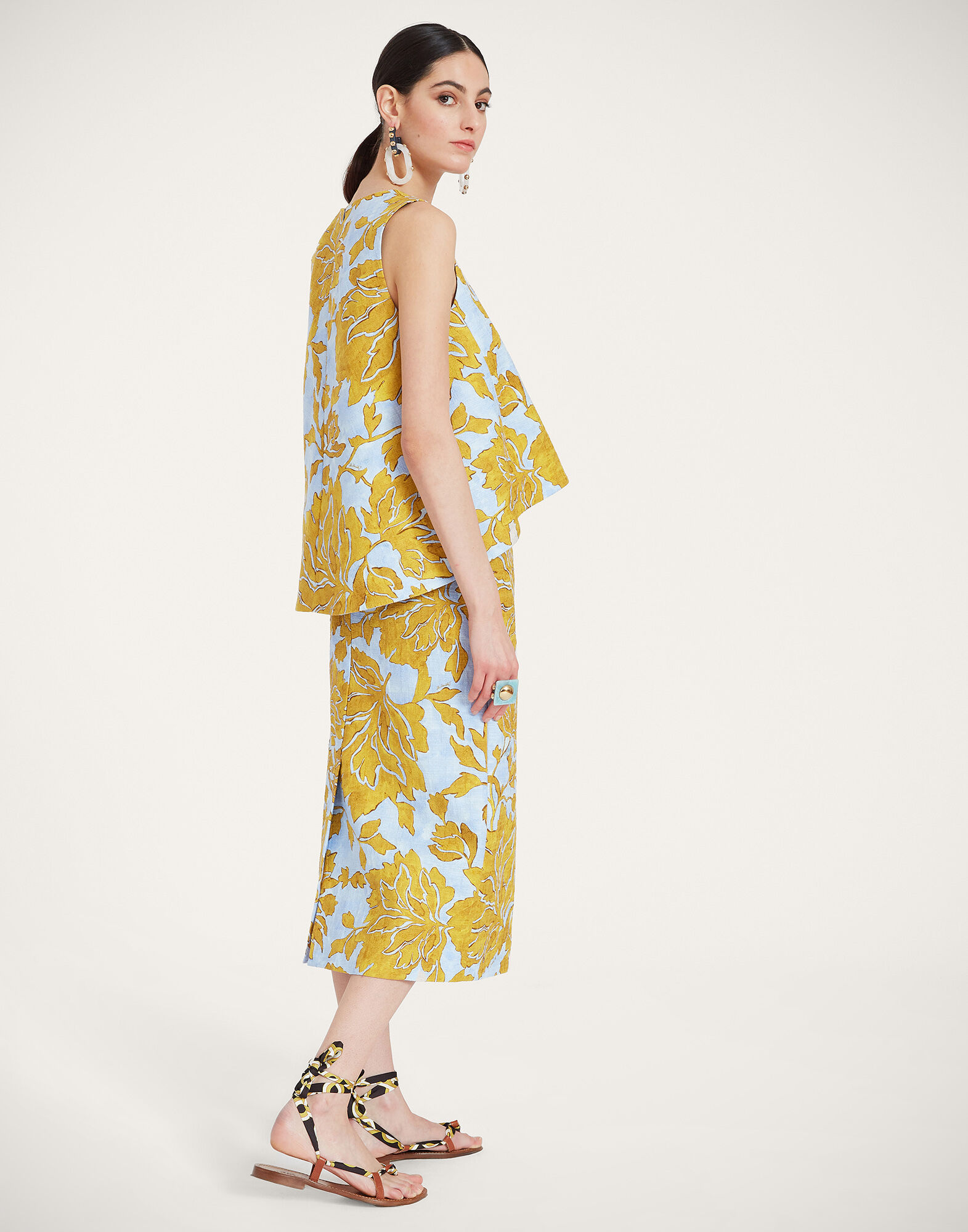 La DoubleJ Pencil Skirt Tangle Light Blue SKI0011COT005TAN01BU01