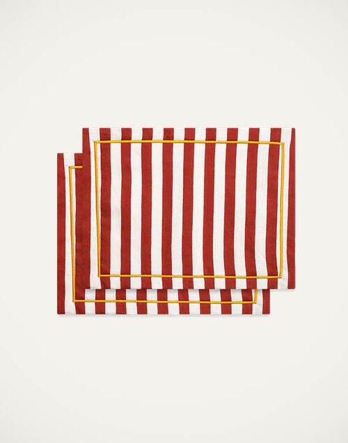 La DoubleJ Placemat Set Of 2 Riviera Brick PMT0006LIN001RIV06RE06