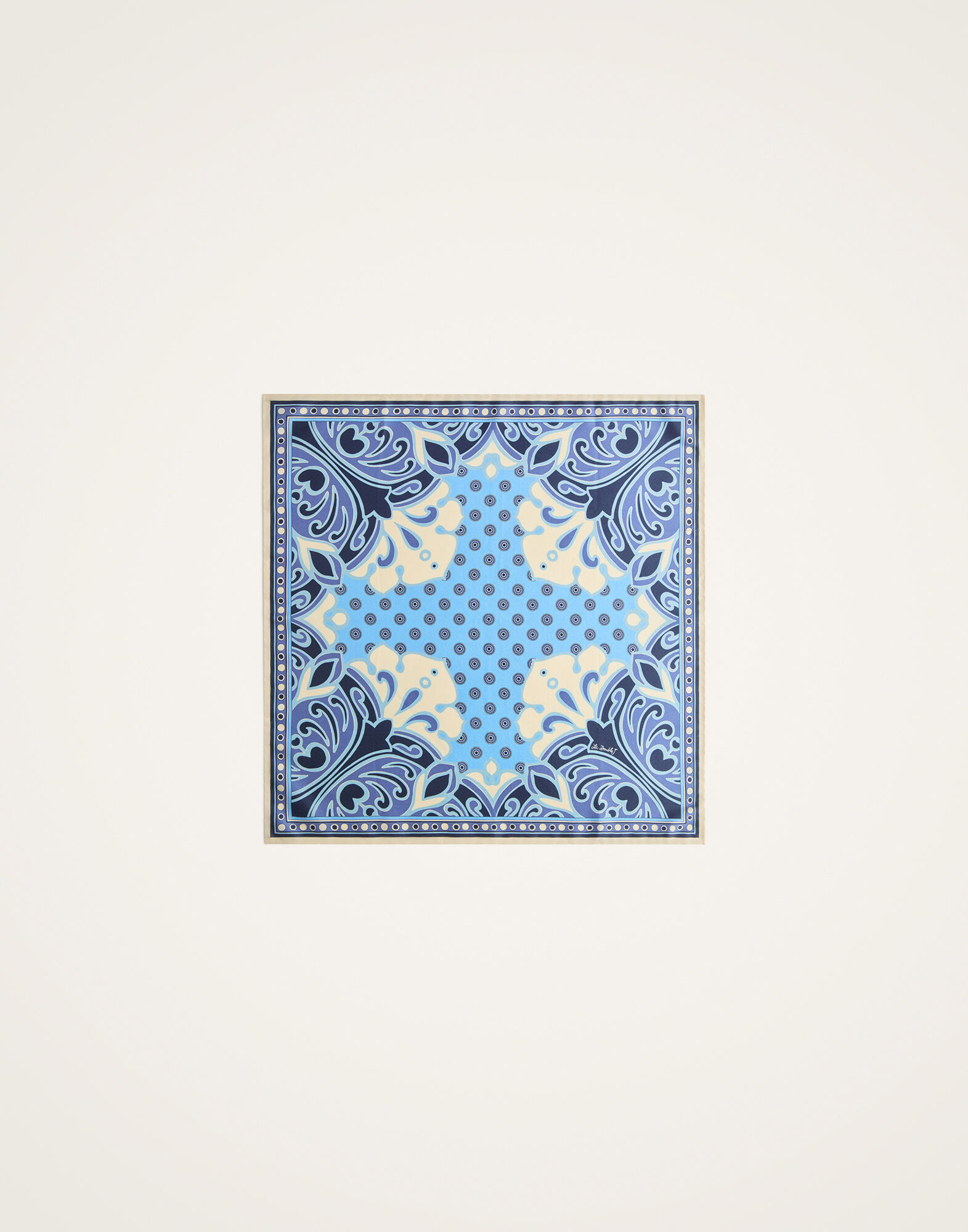 La DoubleJ Foulard 45 Cocoon Plac&eacute;e Blue SCA0065SIL006COC02BU03