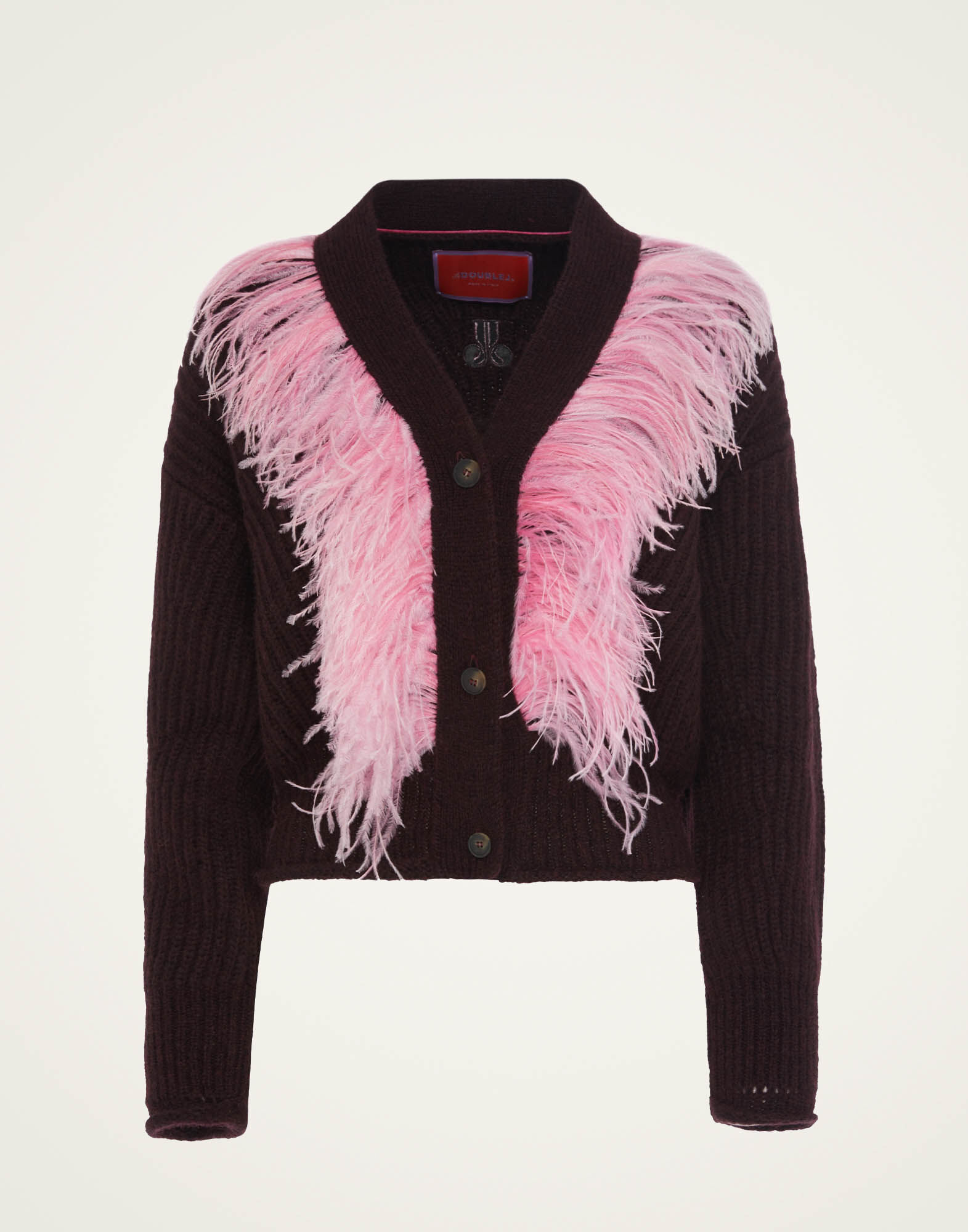 La DoubleJ High Kick Cardigan Bordeaux PUL0175KNI098VA212RE02