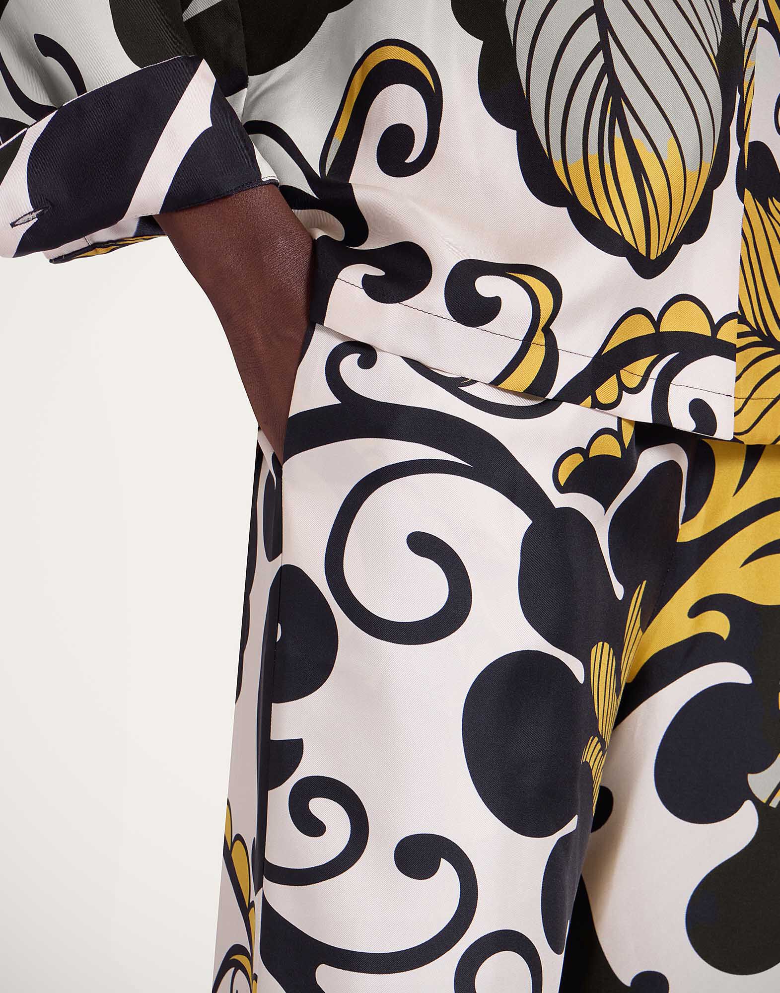 La DoubleJ Palazzo Pants Marea Black & White TRO0003SIL001MRE01BL03