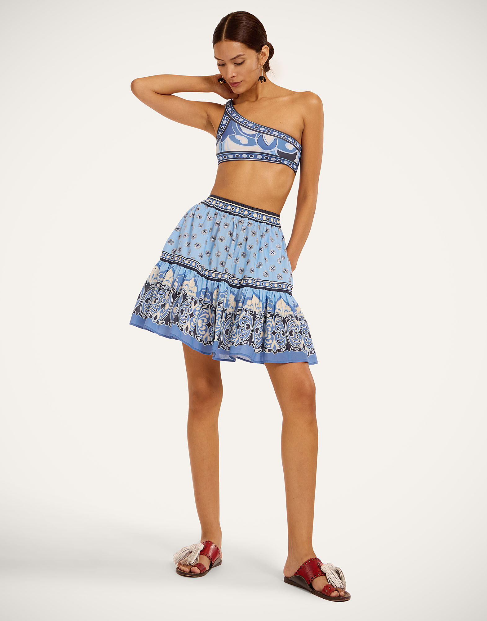 La DoubleJ Bikini Bottom Cocoon Plac&eacute;e Blue SWI0033LYC009COC02BU03
