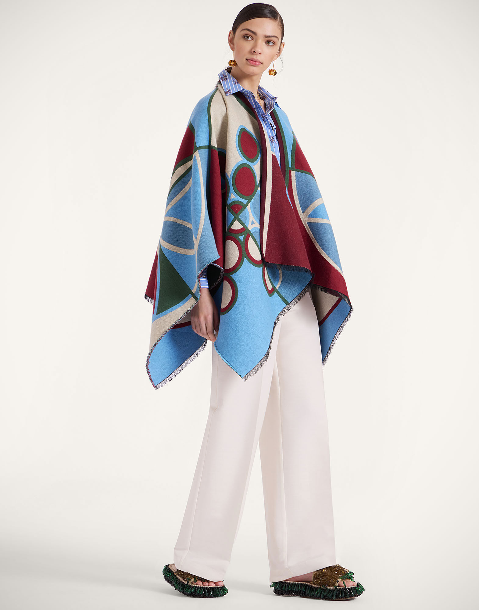 La DoubleJ Poncho Eclipse Plac&eacute;e Multicolor SCA0064WOL028ECL05MU01