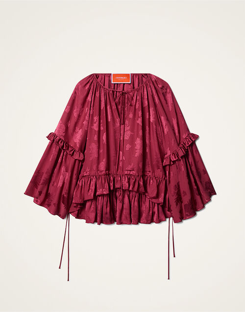 La DoubleJ Boho Blouse Solid Brick Red TOP0149JCQ133SOLIDRE06