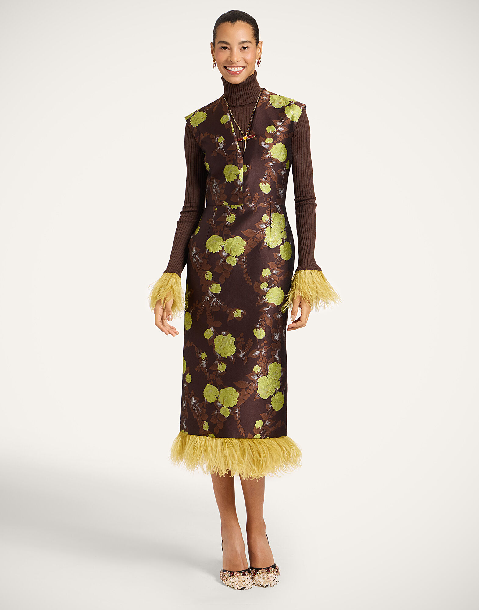 La DoubleJ Sleek Dress Devon Brown DRE1138JCQ141DEV05BR02