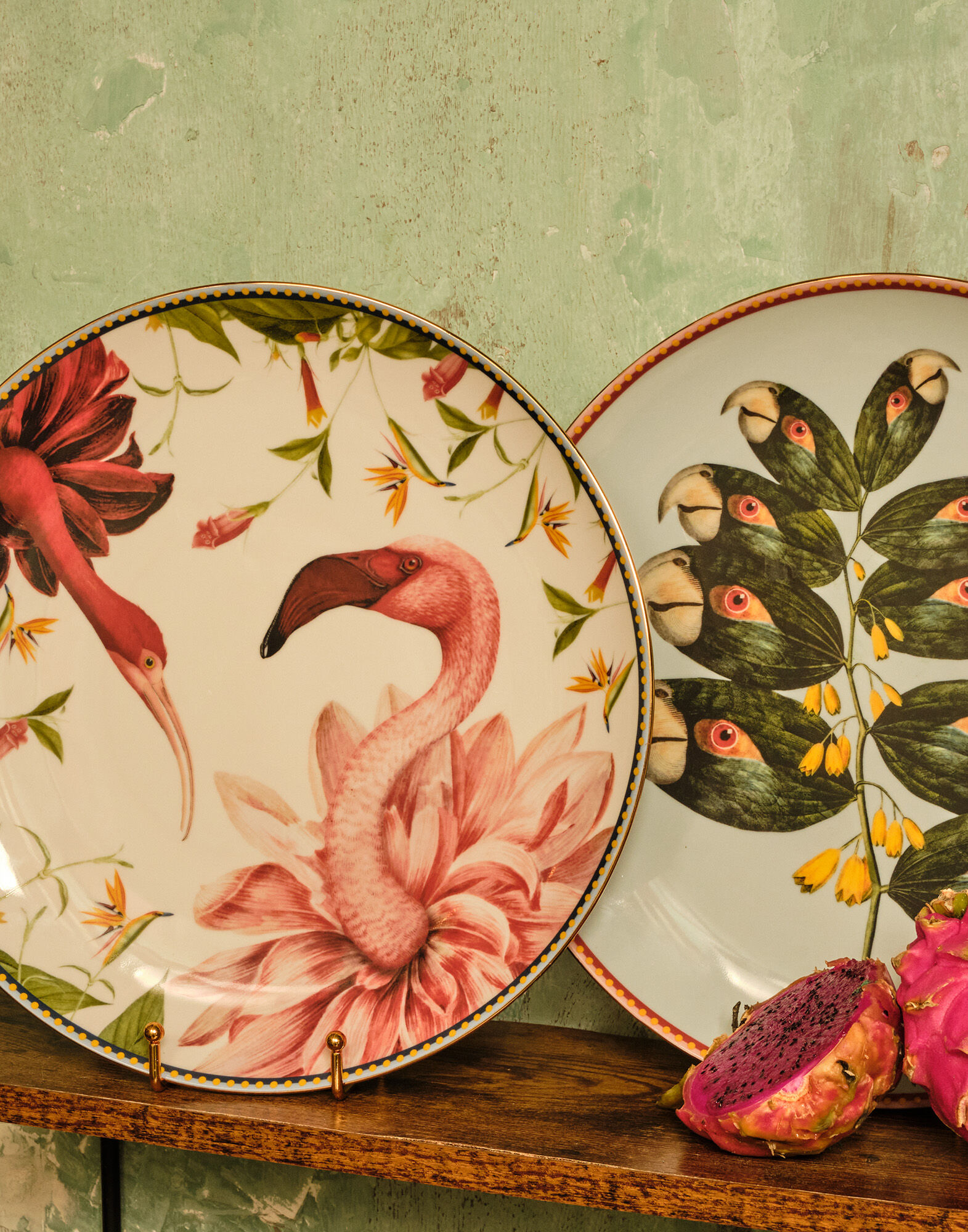 La DoubleJ Decorative Plate Birdbloom Ivory DPL0001CER001BIB01WH04