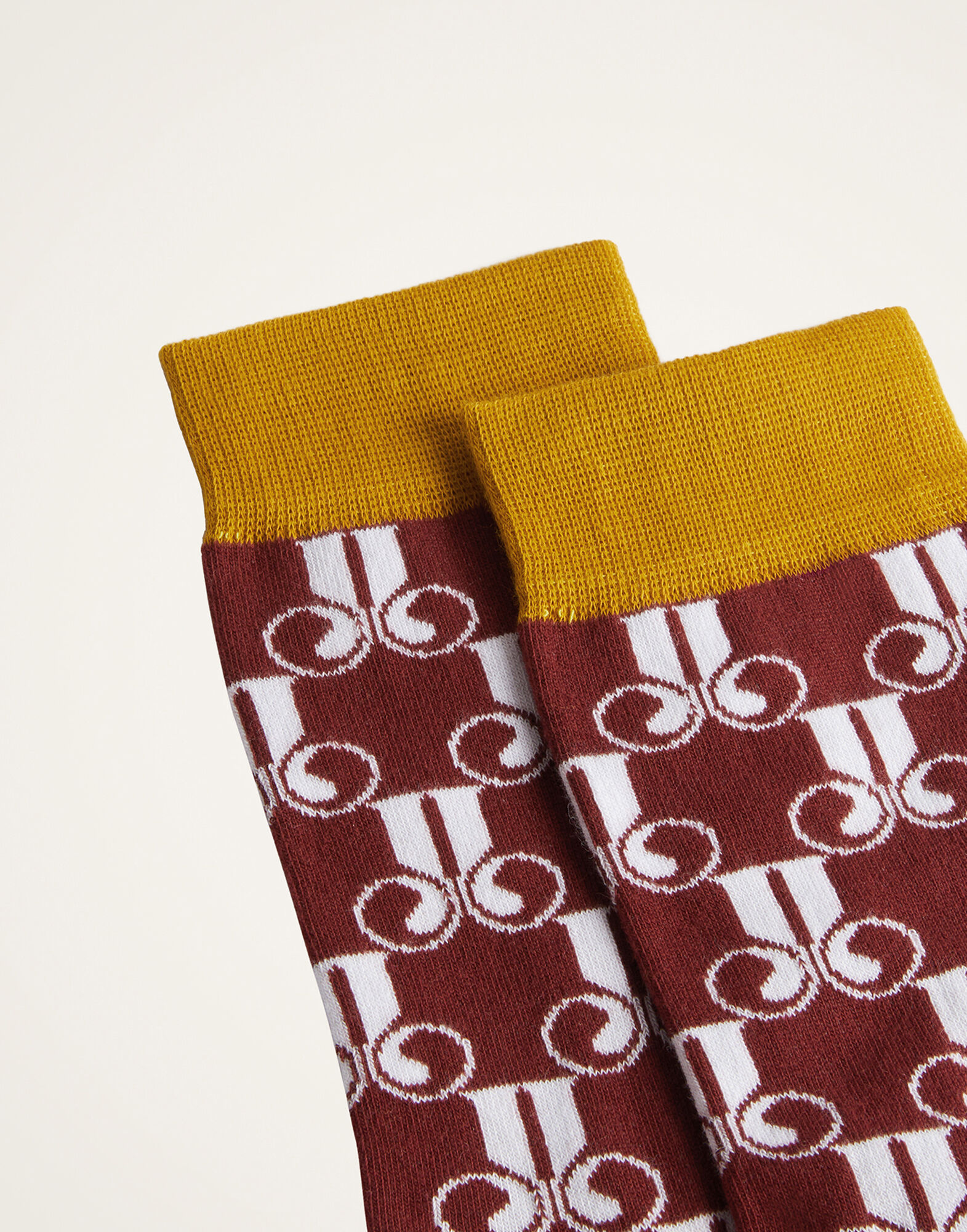 La DoubleJ All Time Socks La DoubleJ Monogram Bordeaux SOC0016COT083DJM01RE02