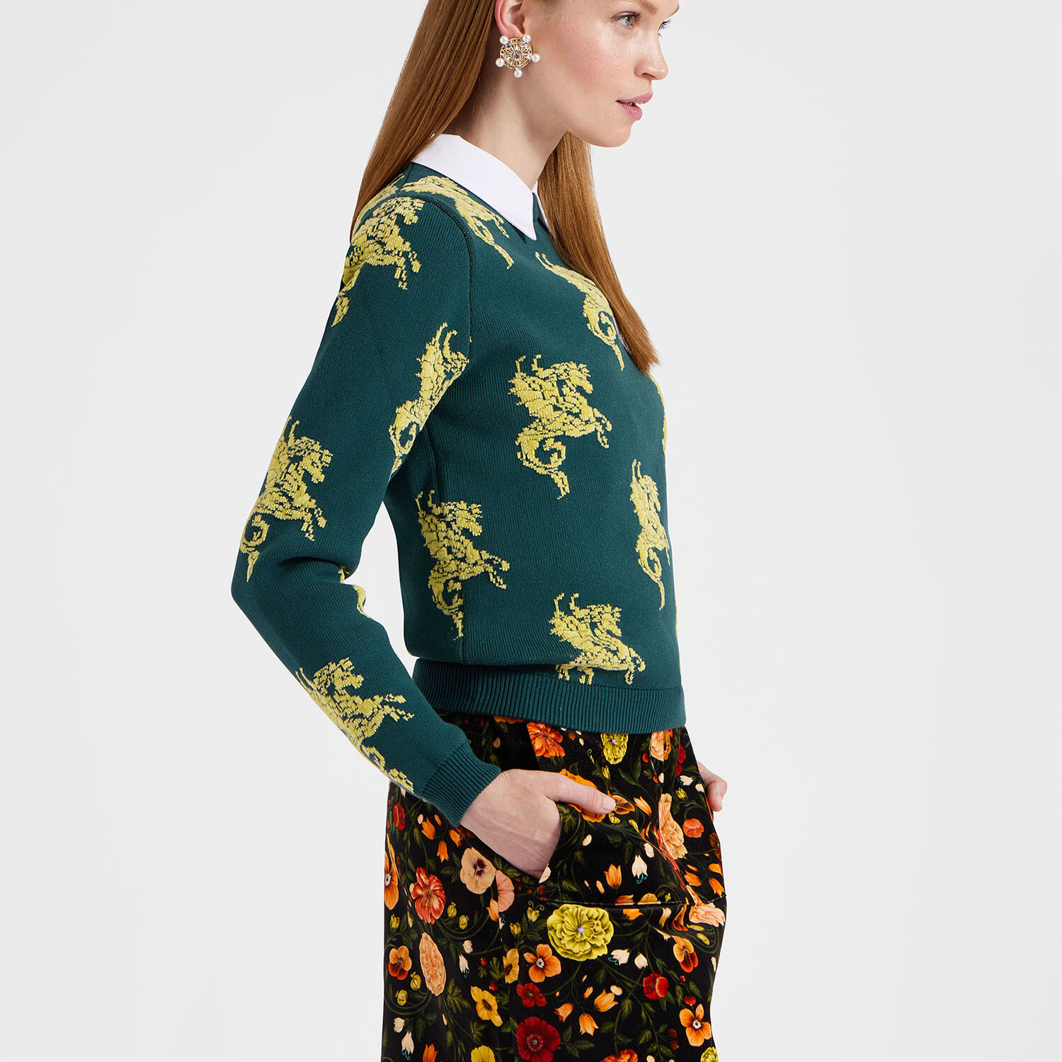 La Doublej Gryphos Sweater In Dark Green