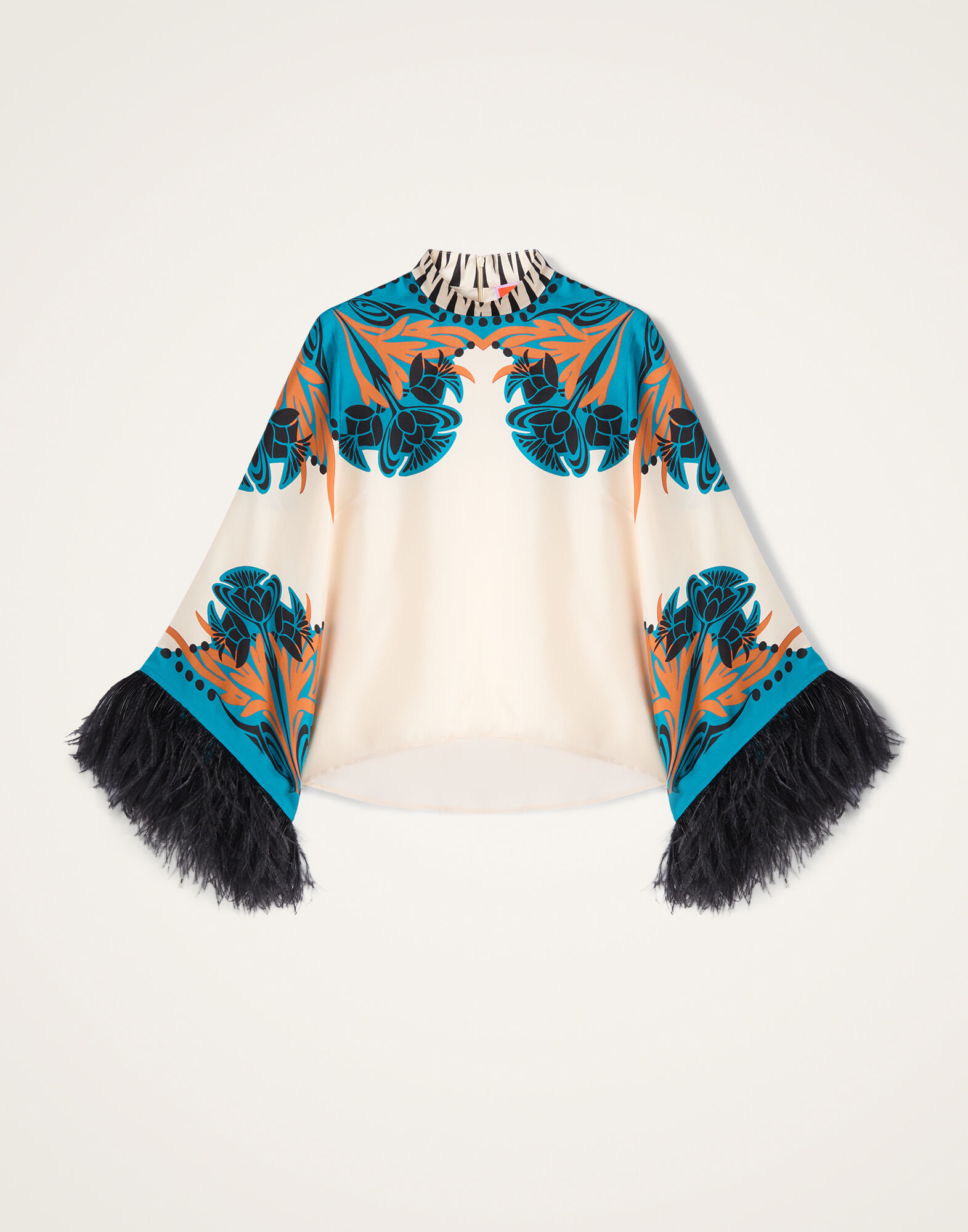 La DoubleJ Make An Exit Top Florence Plac&eacute;e Ivory TOP0141SIL006FLO02WH04