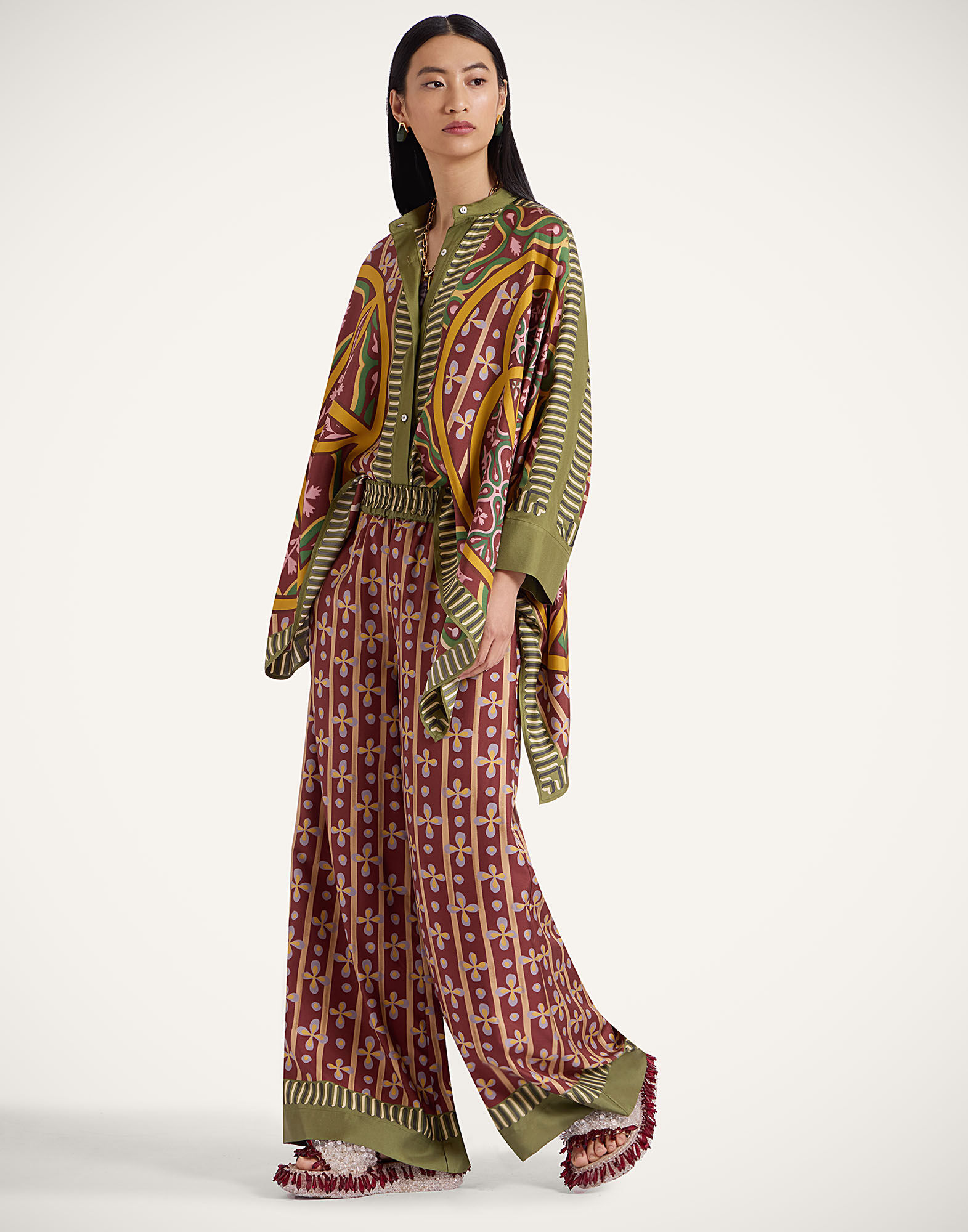 La DoubleJ Palazzo Pants Eclipse Plac&eacute;e Yellow TRO0026SIL006ECL05YE02